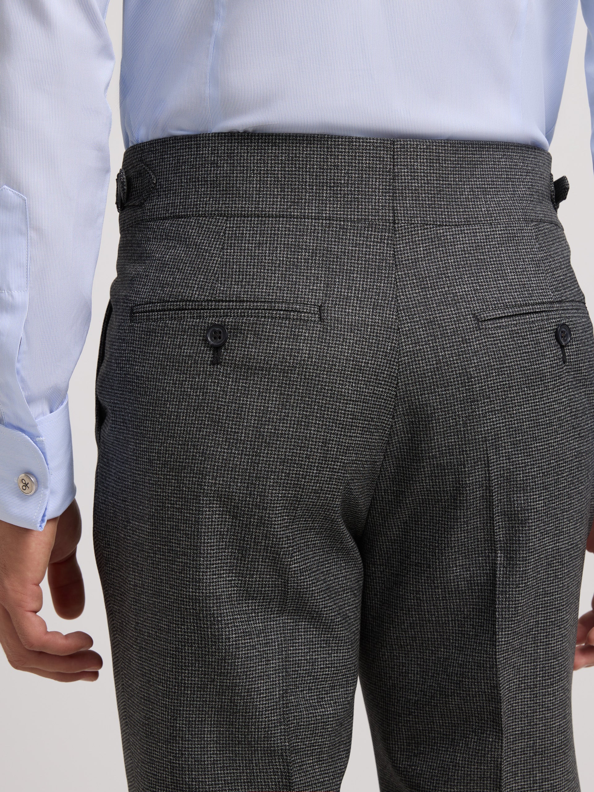 Pantalon traje pata de gallo gris - Image 3