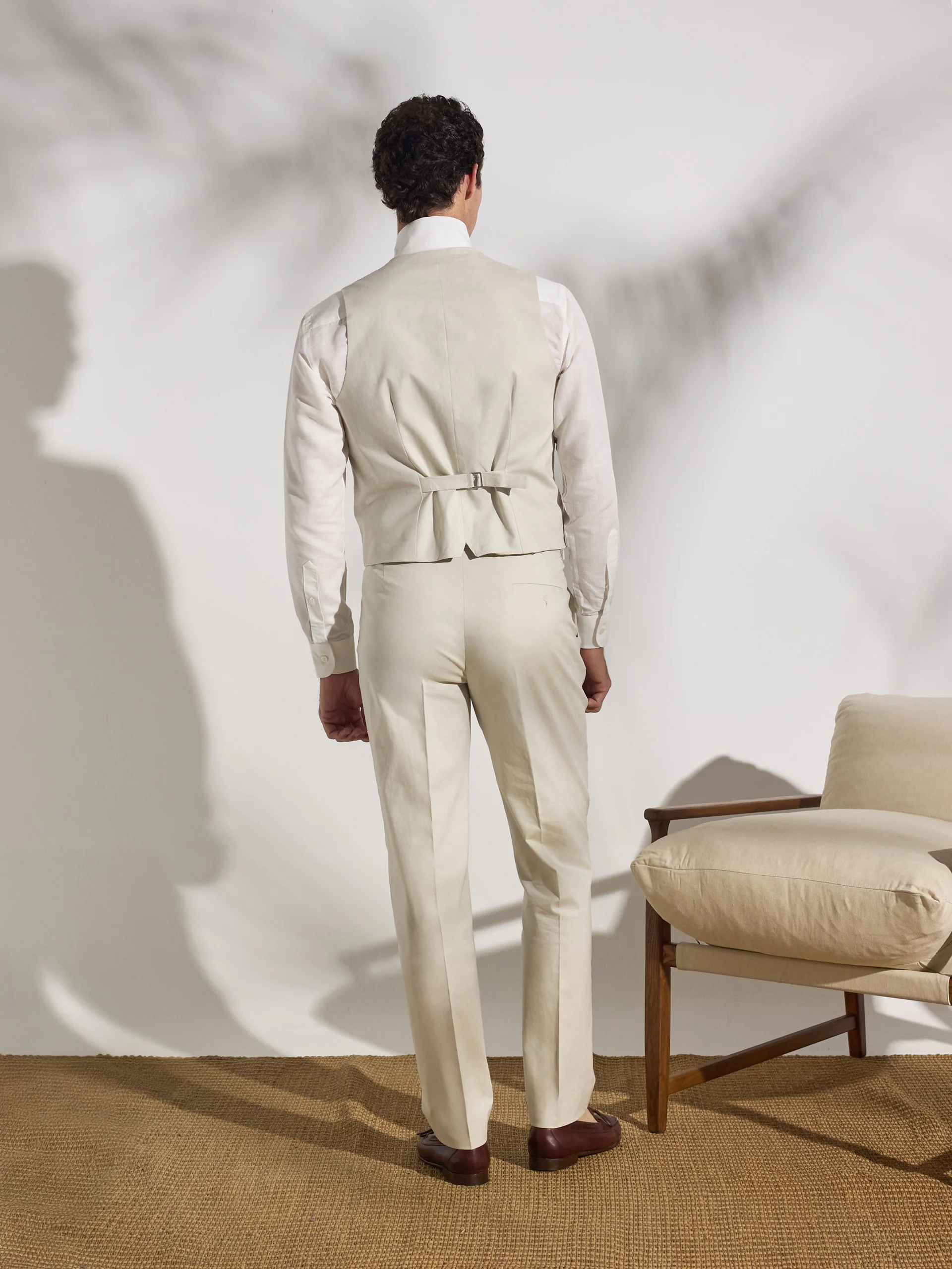 Pantalon traje unique lino piedra - Image 18