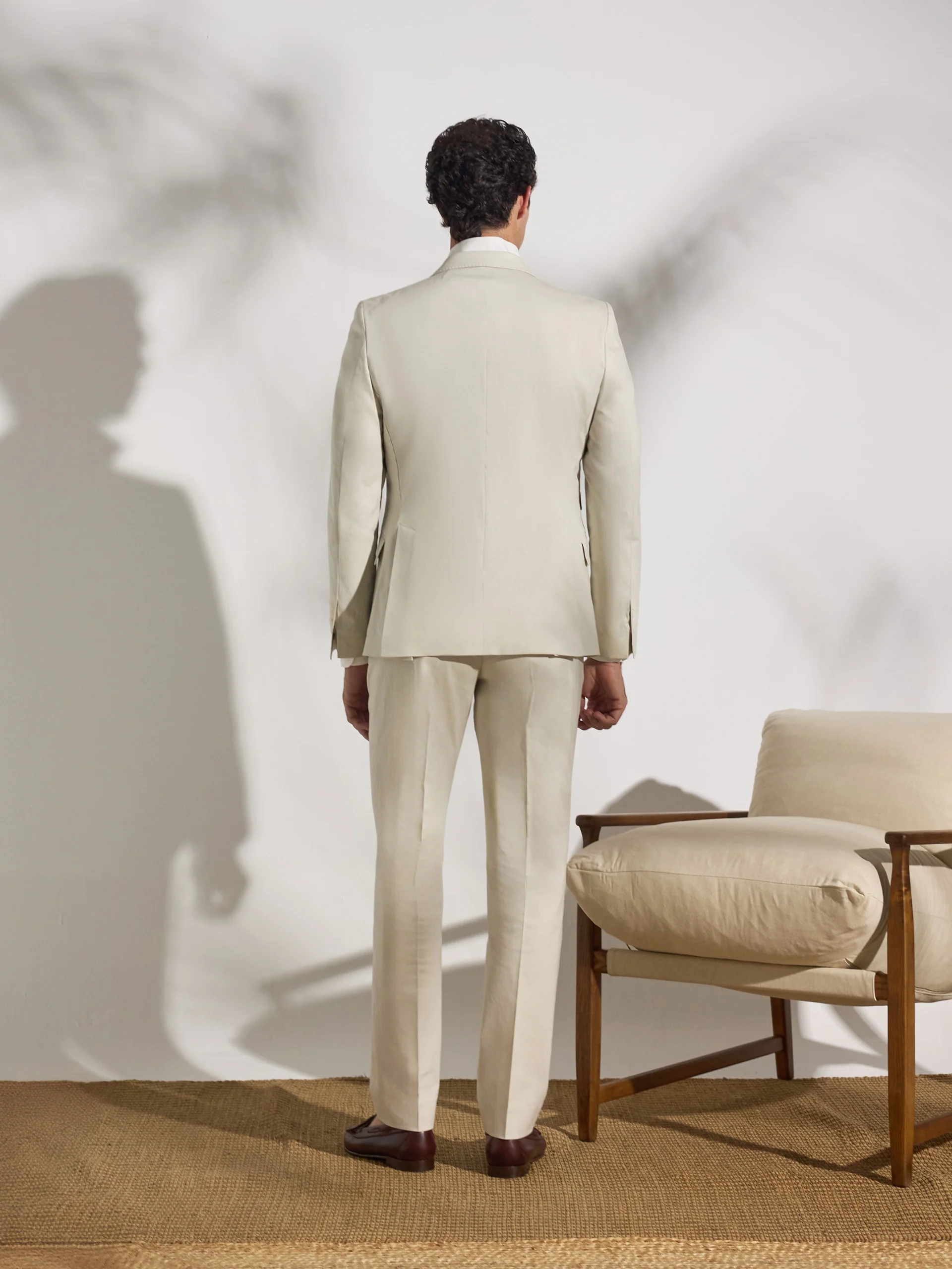 Pantalon traje unique lino piedra - Image 19