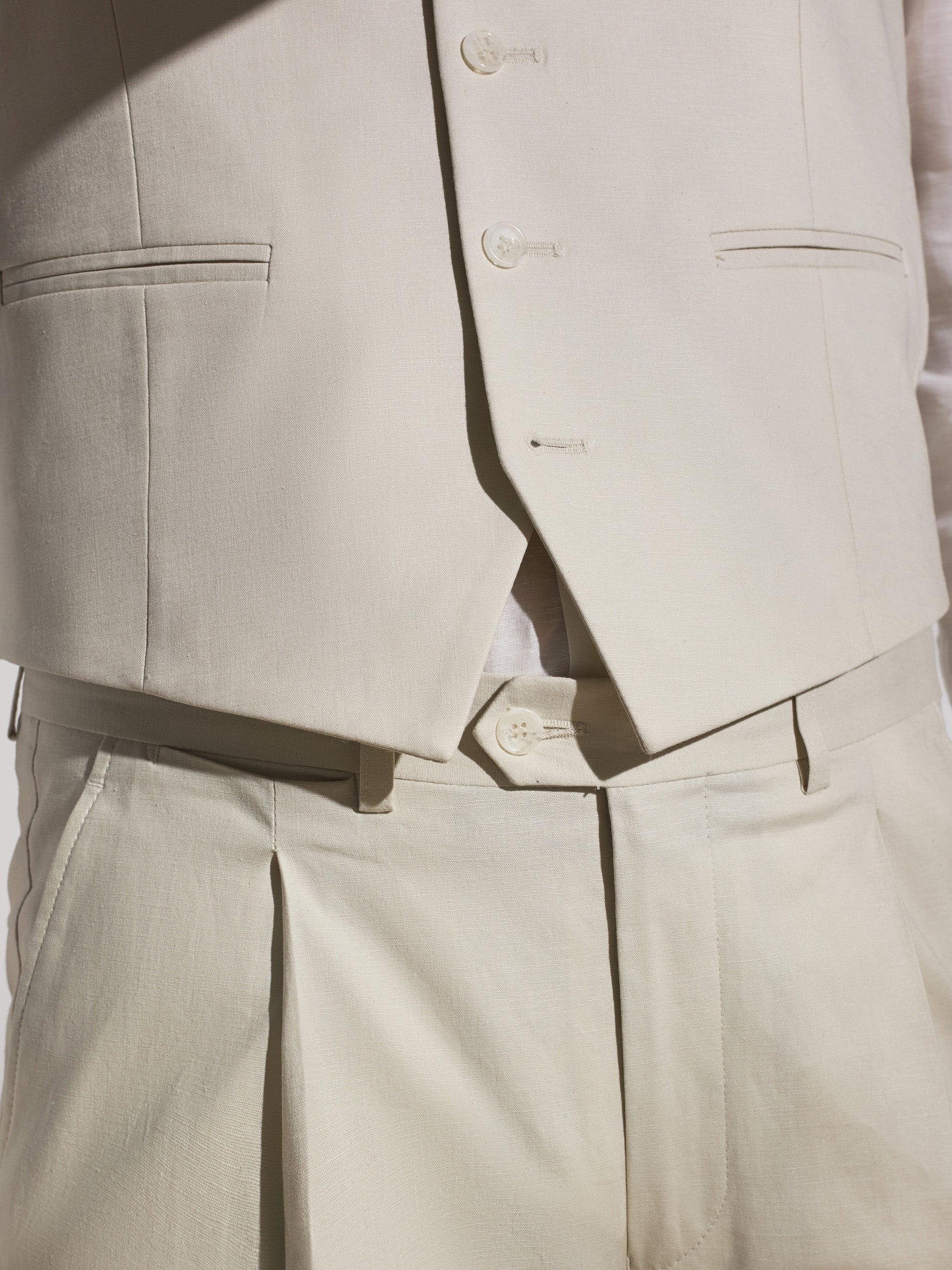 Pantalon traje unique lino piedra - Image 6
