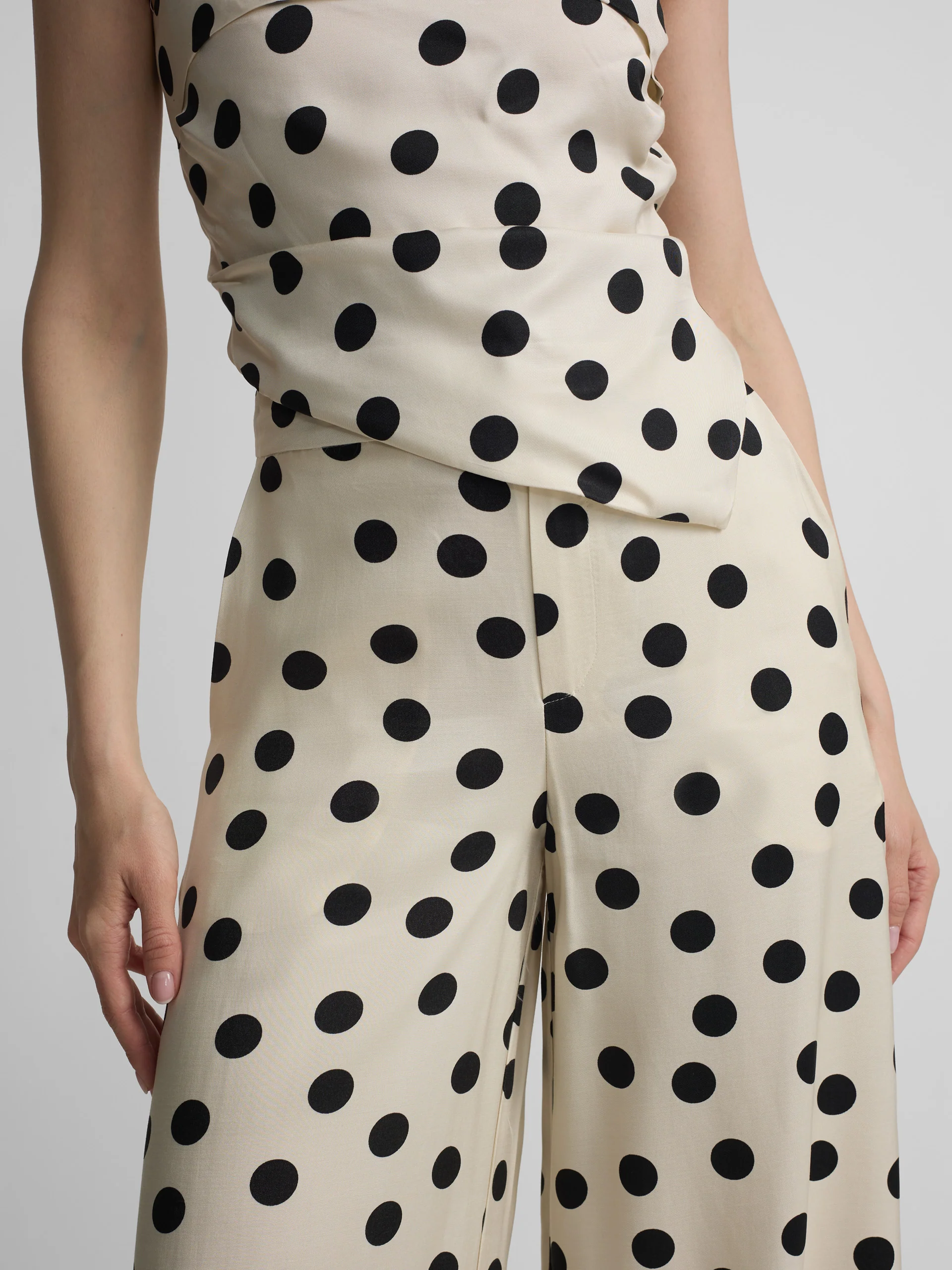Pantalon vestir palazzo lunares negro - Image 3