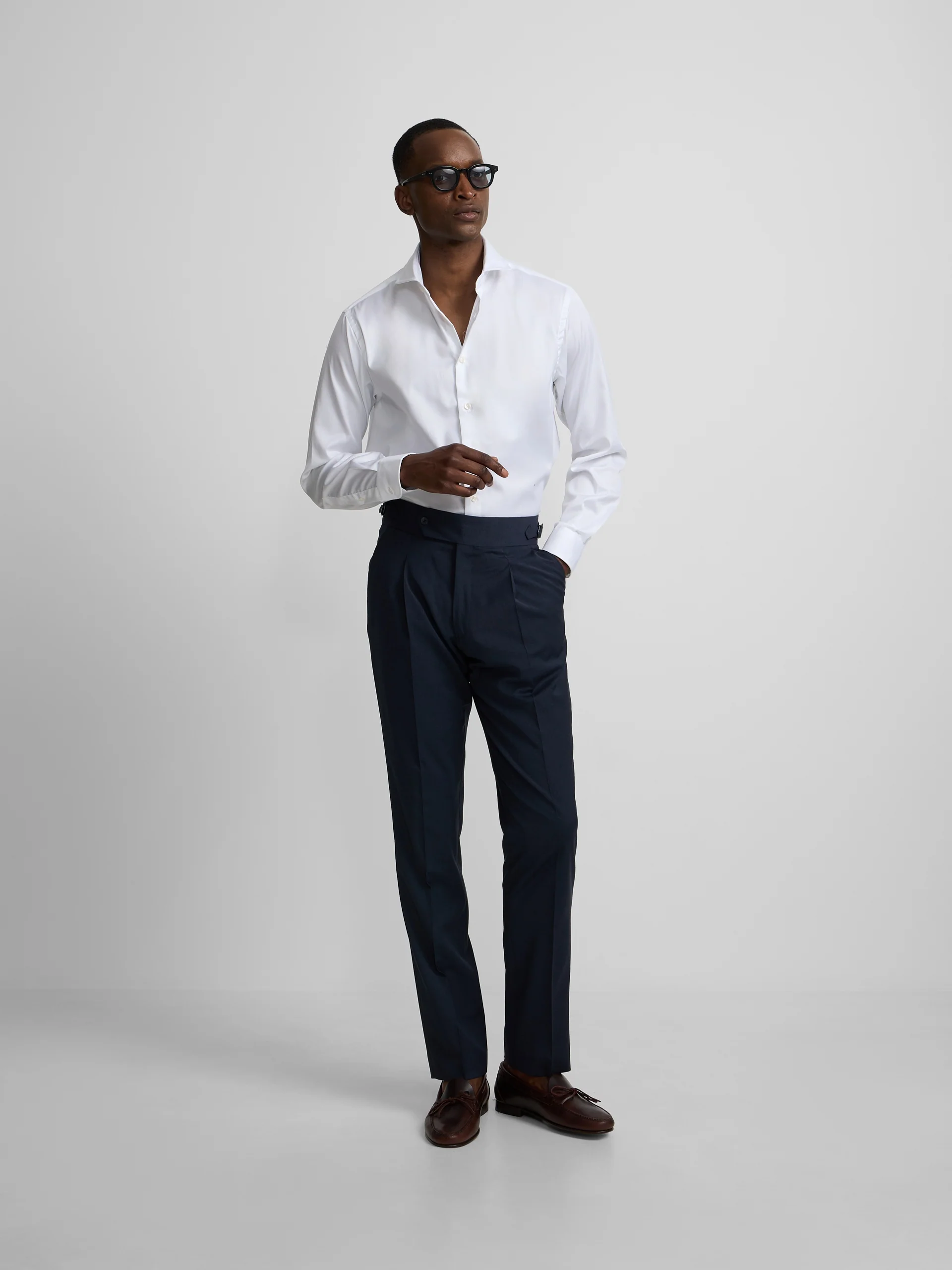 Pantalón vestir pinzas azul medio - Image 7