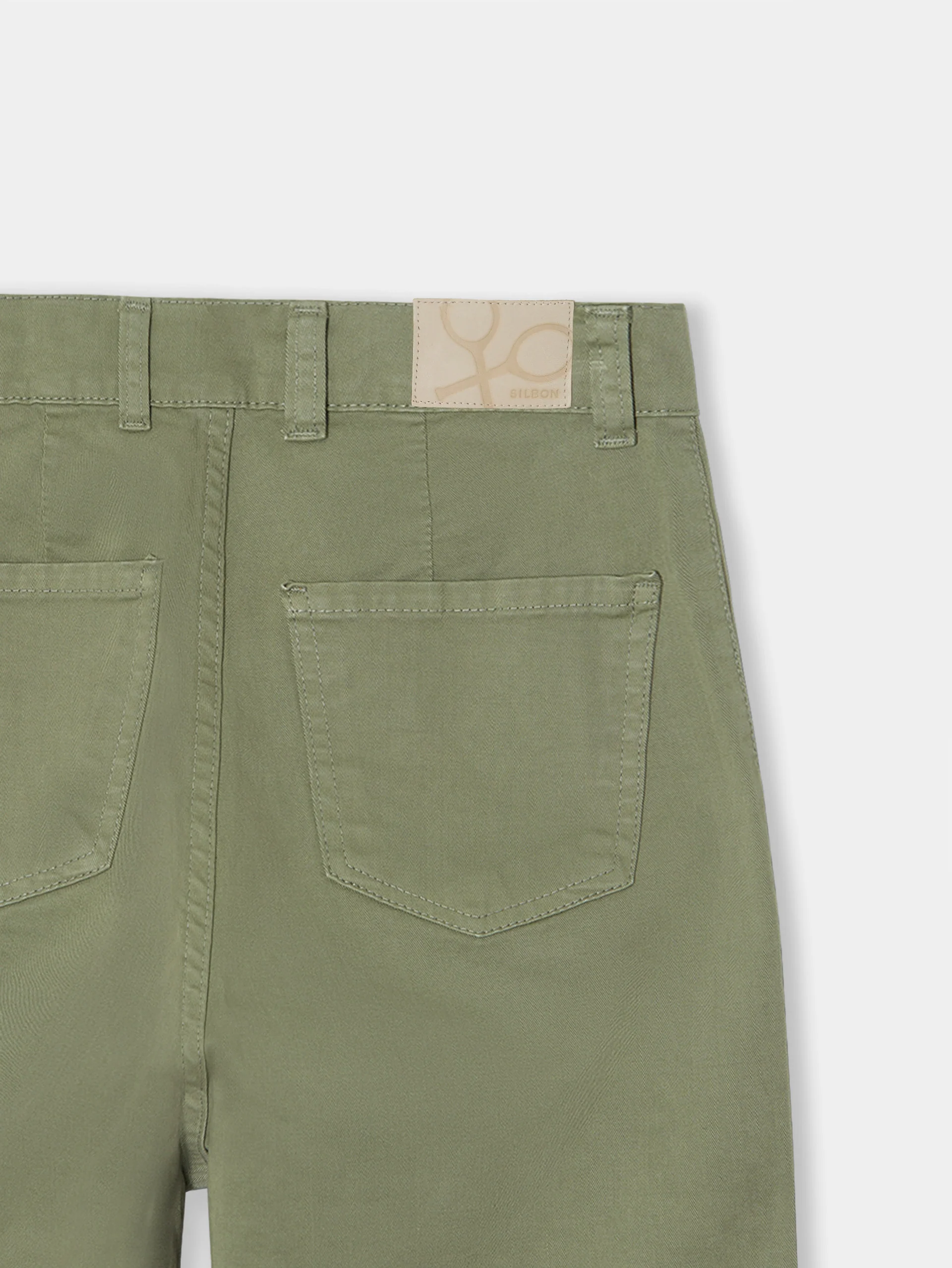 Pantalon woman denim cargo khaki - Image 10