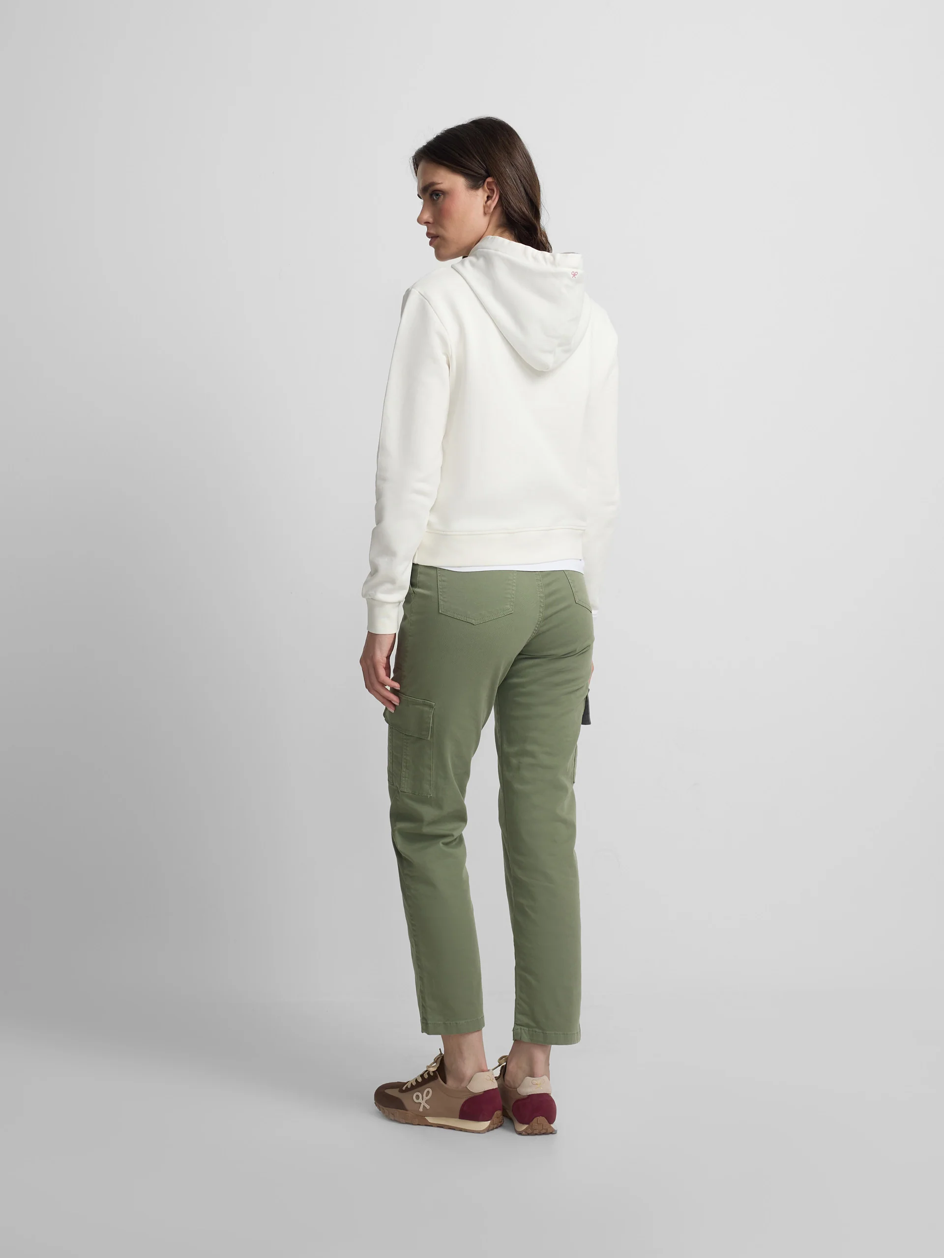 Pantalon woman denim cargo khaki - Image 4