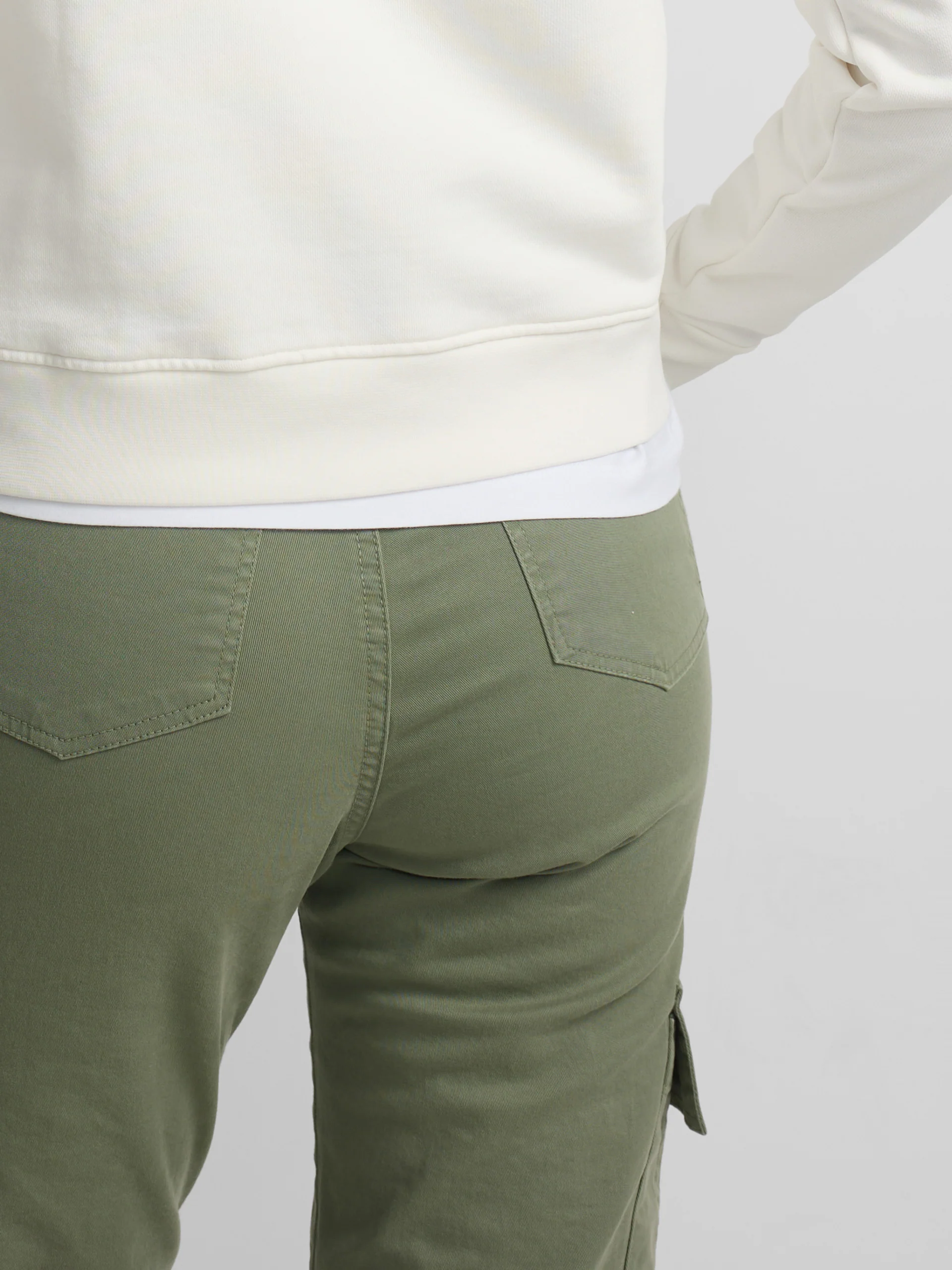 Pantalon woman denim cargo khaki - Image 5