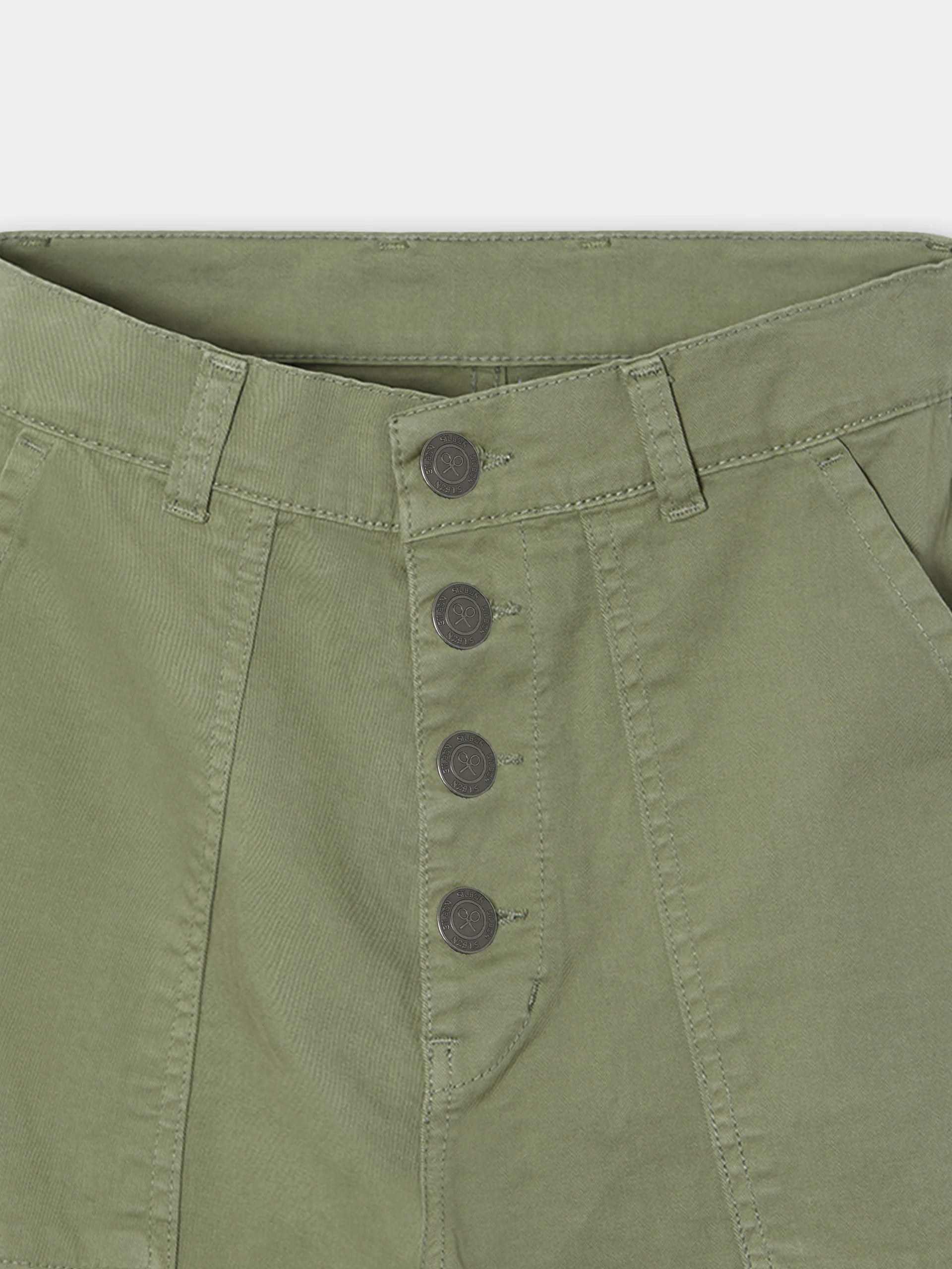 Pantalon woman denim cargo khaki - Image 6