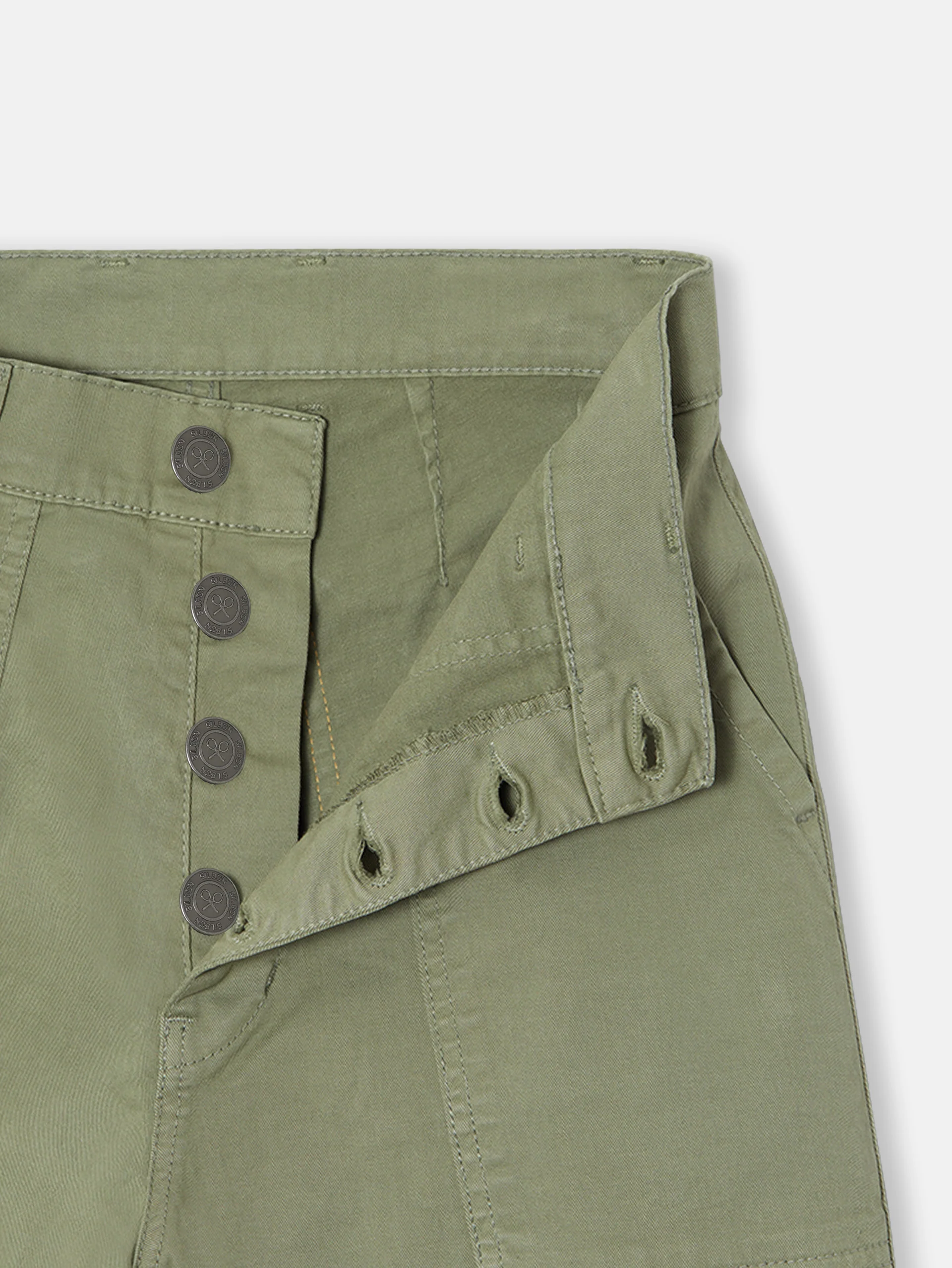 Pantalon woman denim cargo khaki - Image 8