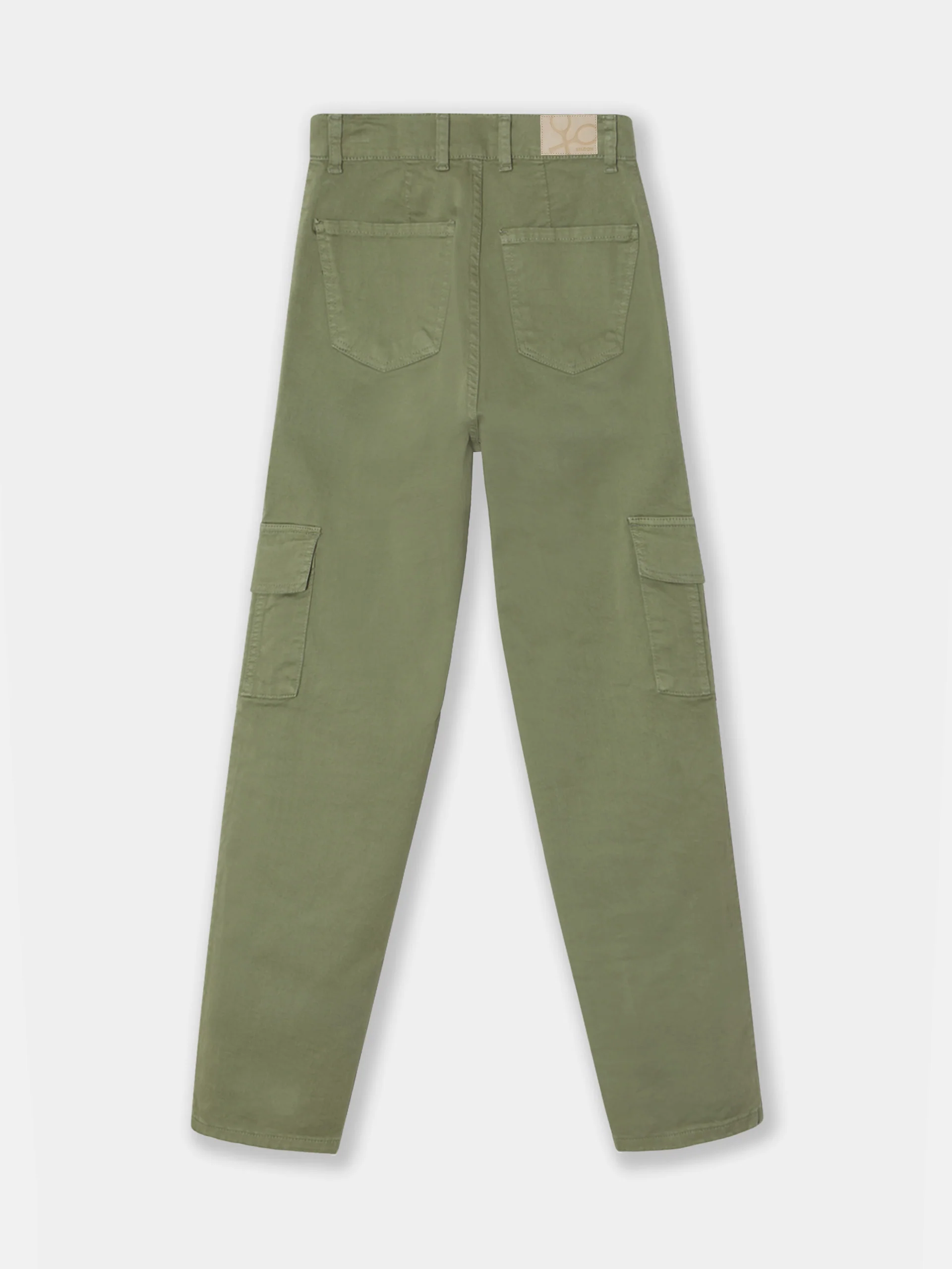 Pantalon woman denim cargo khaki - Image 9