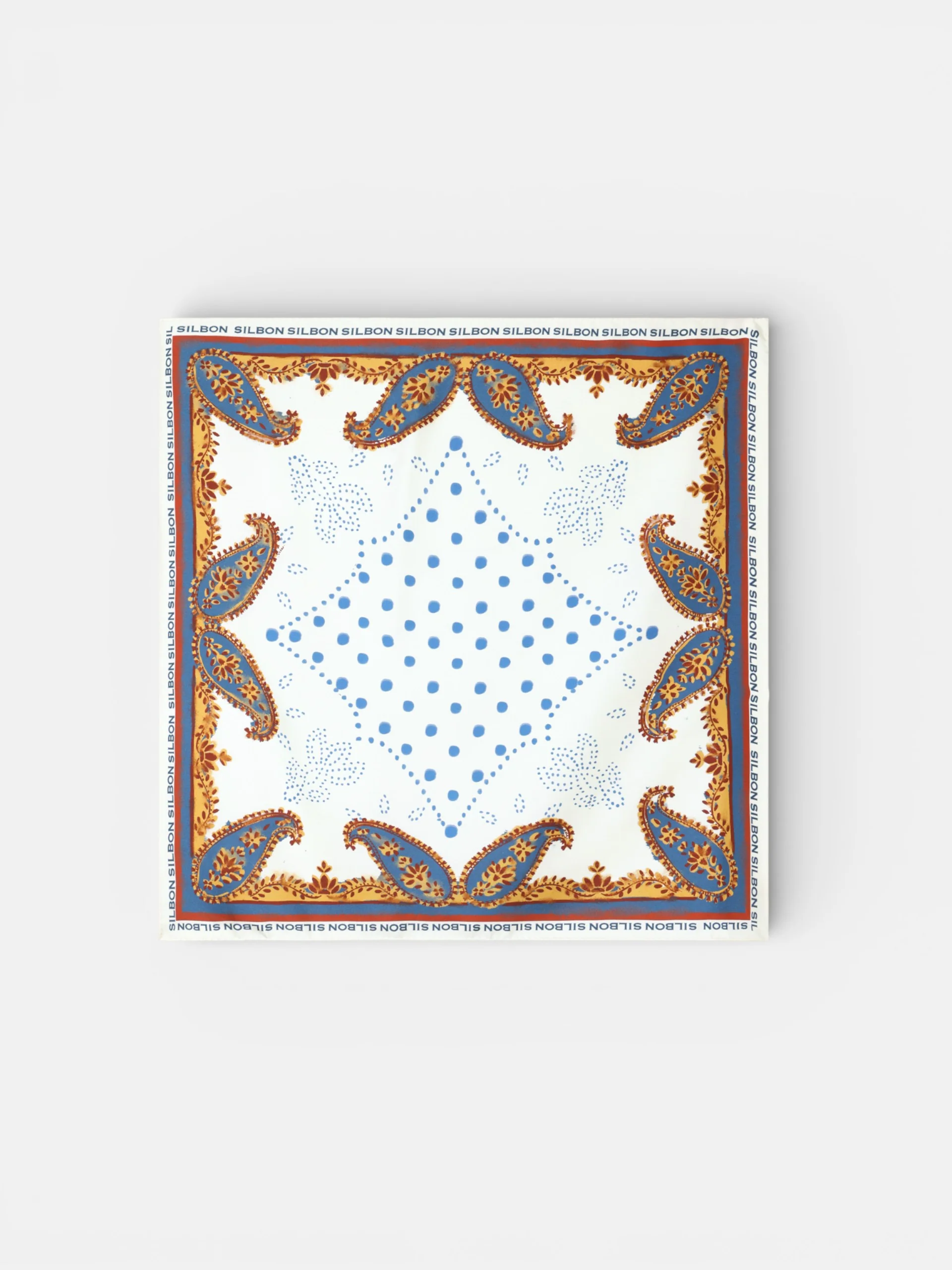 Pañuelo estampado crudo y azul marino - Image 2