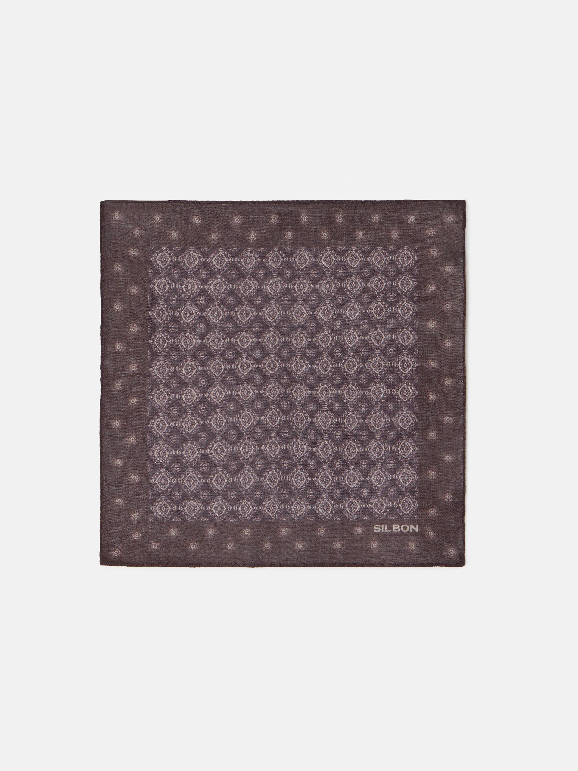 Pañuelo motivo geometrico marron