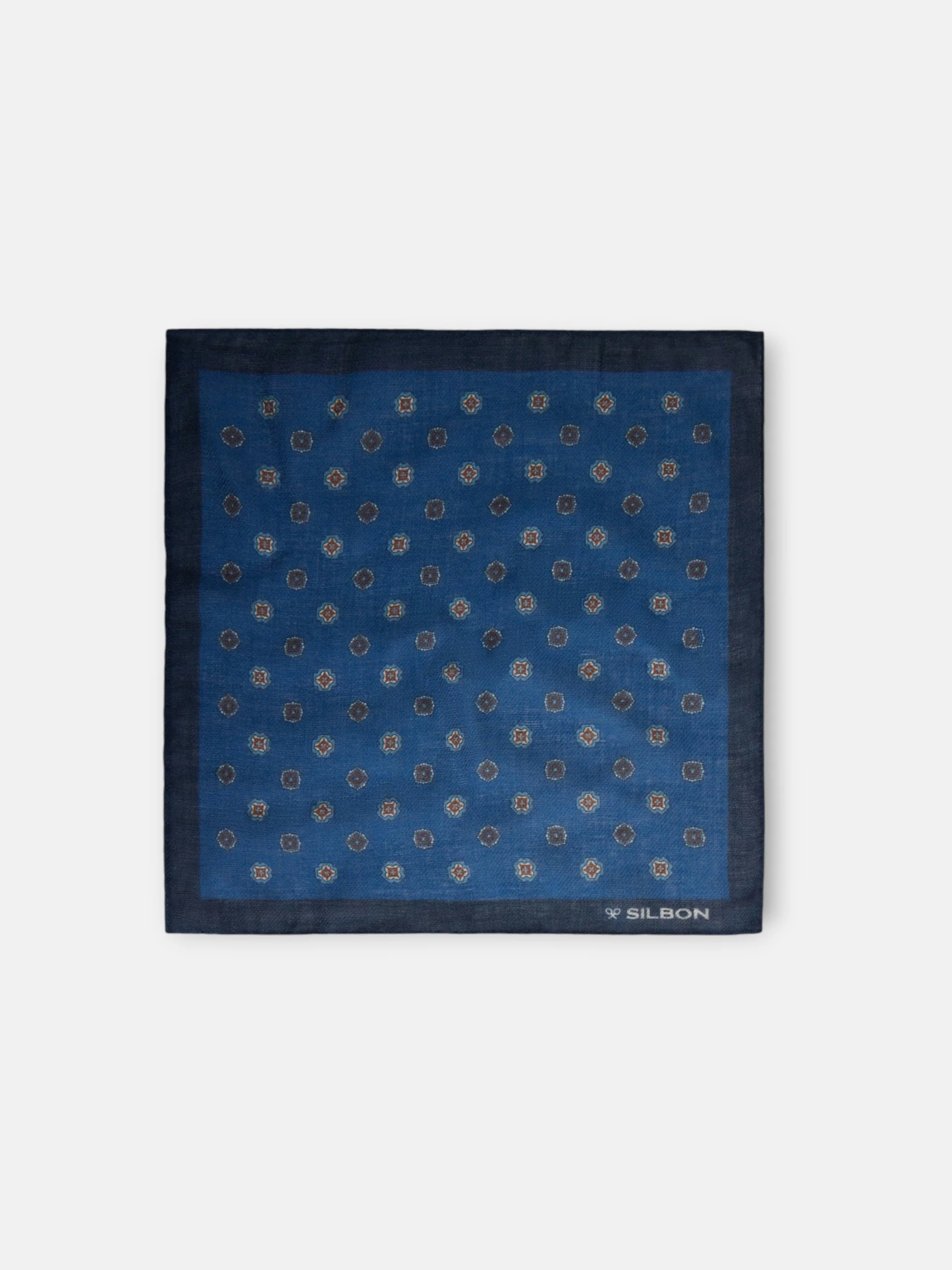 Pañuelo motivos geométricos azul - Image 2
