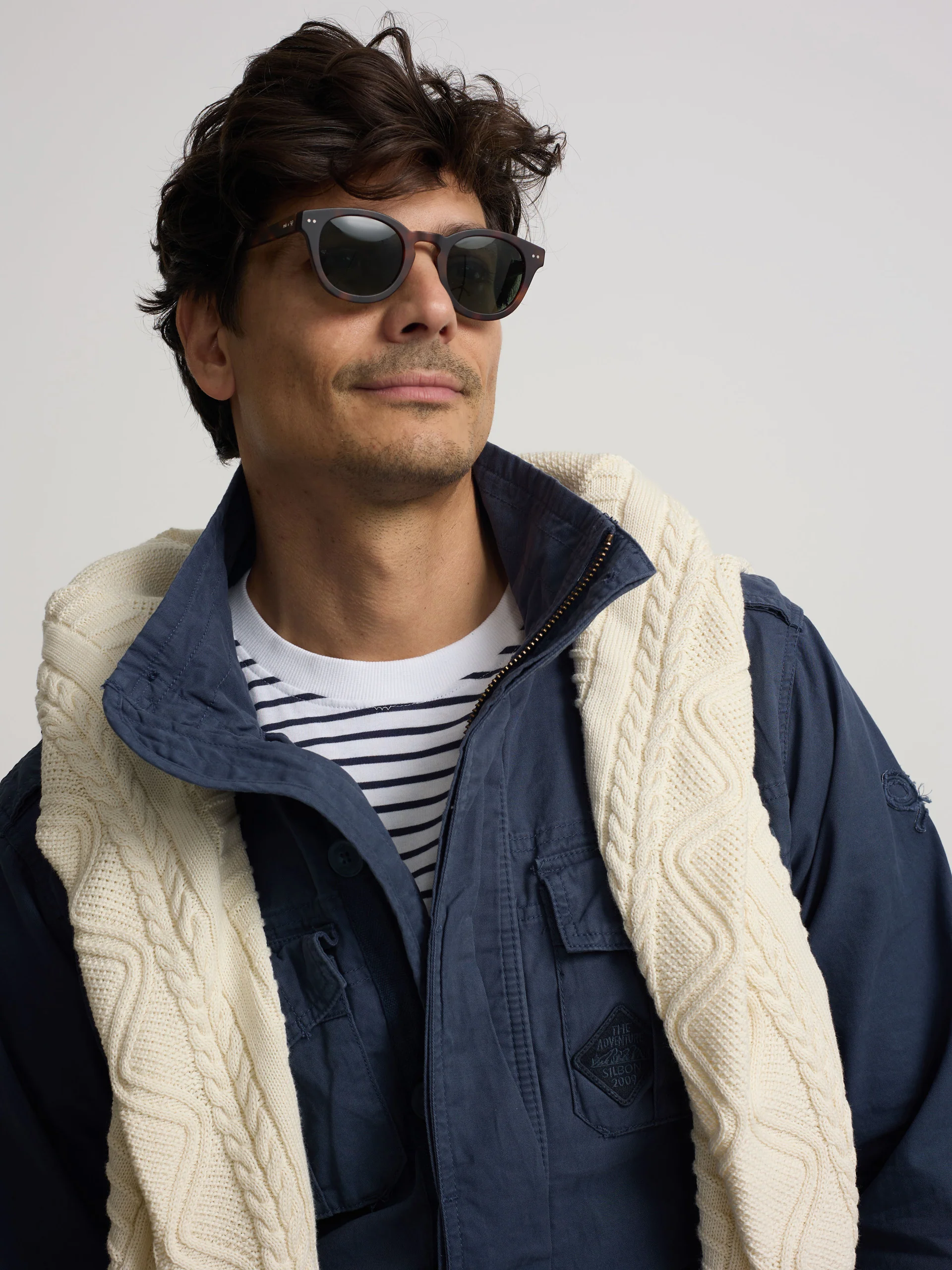 Parka parches azul marino