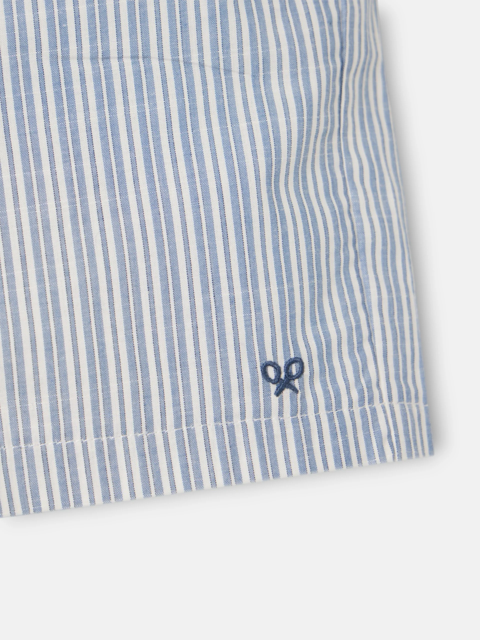 Pijama kids corto bolsillo rayas azul gris - Image 5