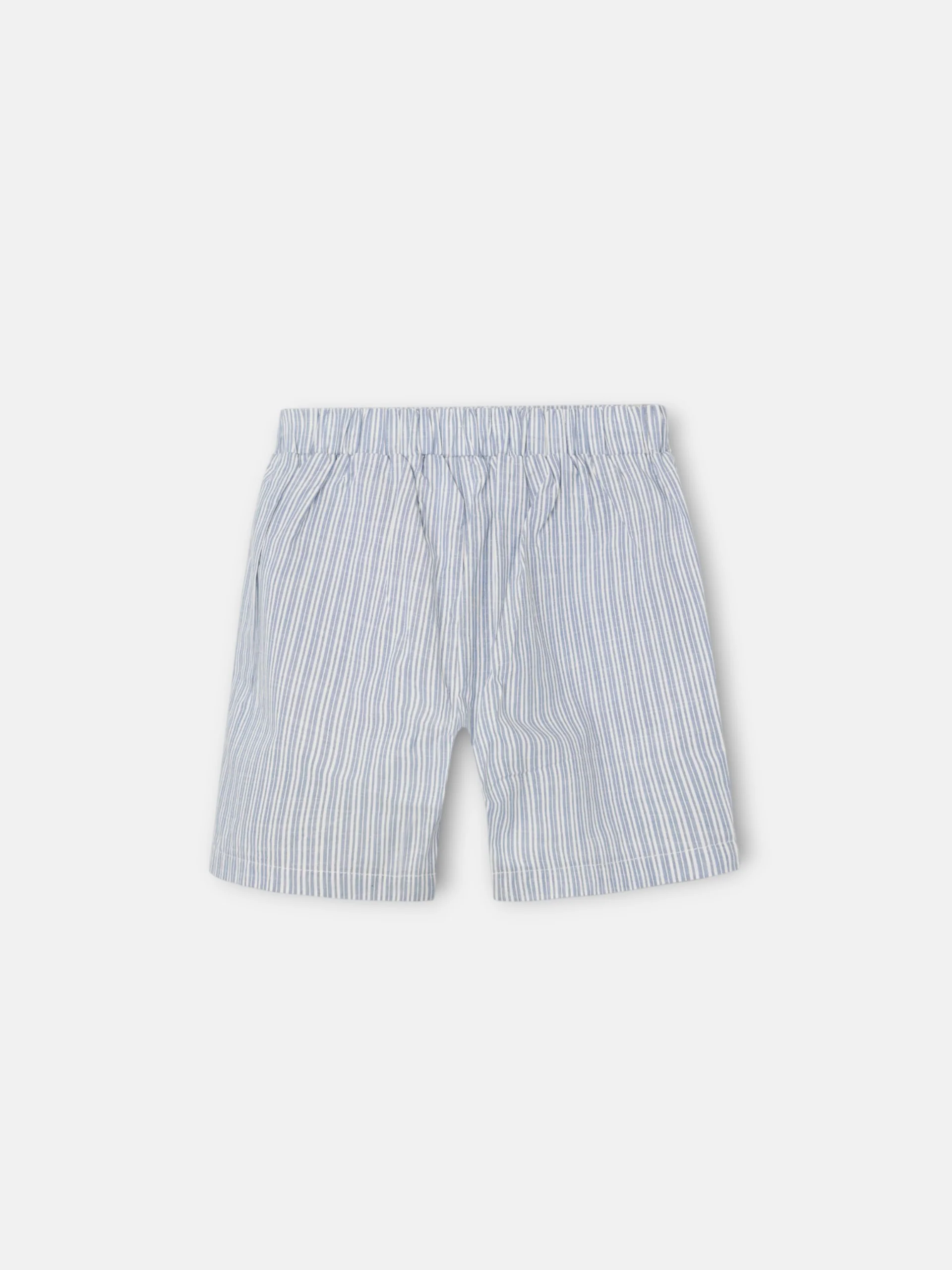 Pijama kids corto bolsillo rayas azul gris - Image 7