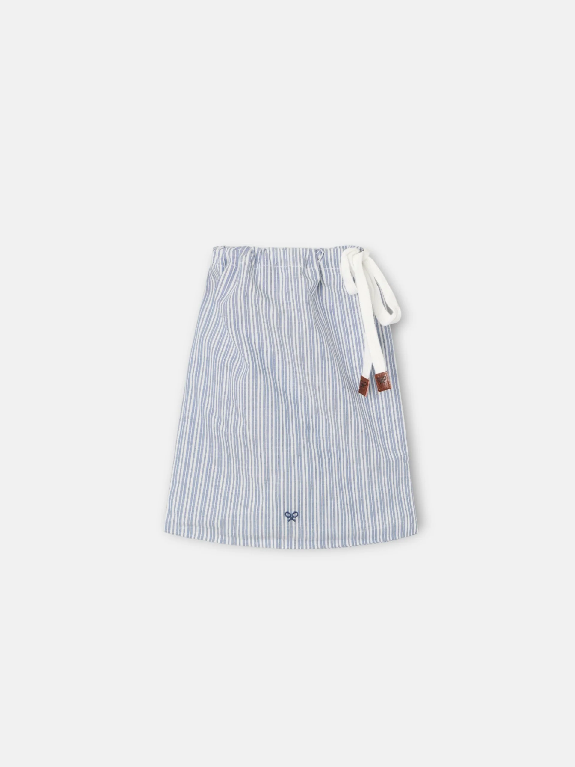 Pijama kids corto bolsillo rayas azul gris - Image 8
