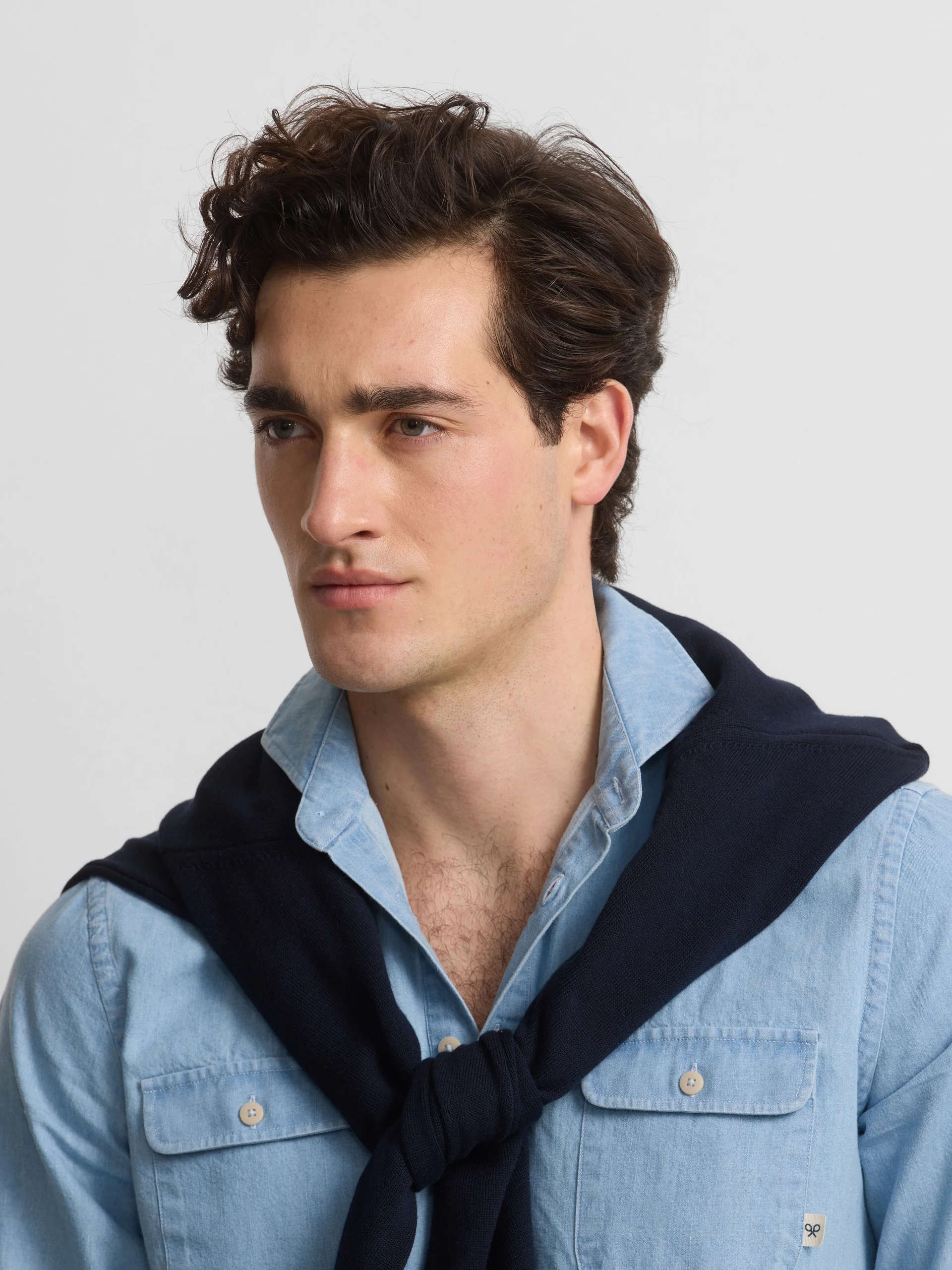 Polera bolsillos denim cruise azul claro - Image 4