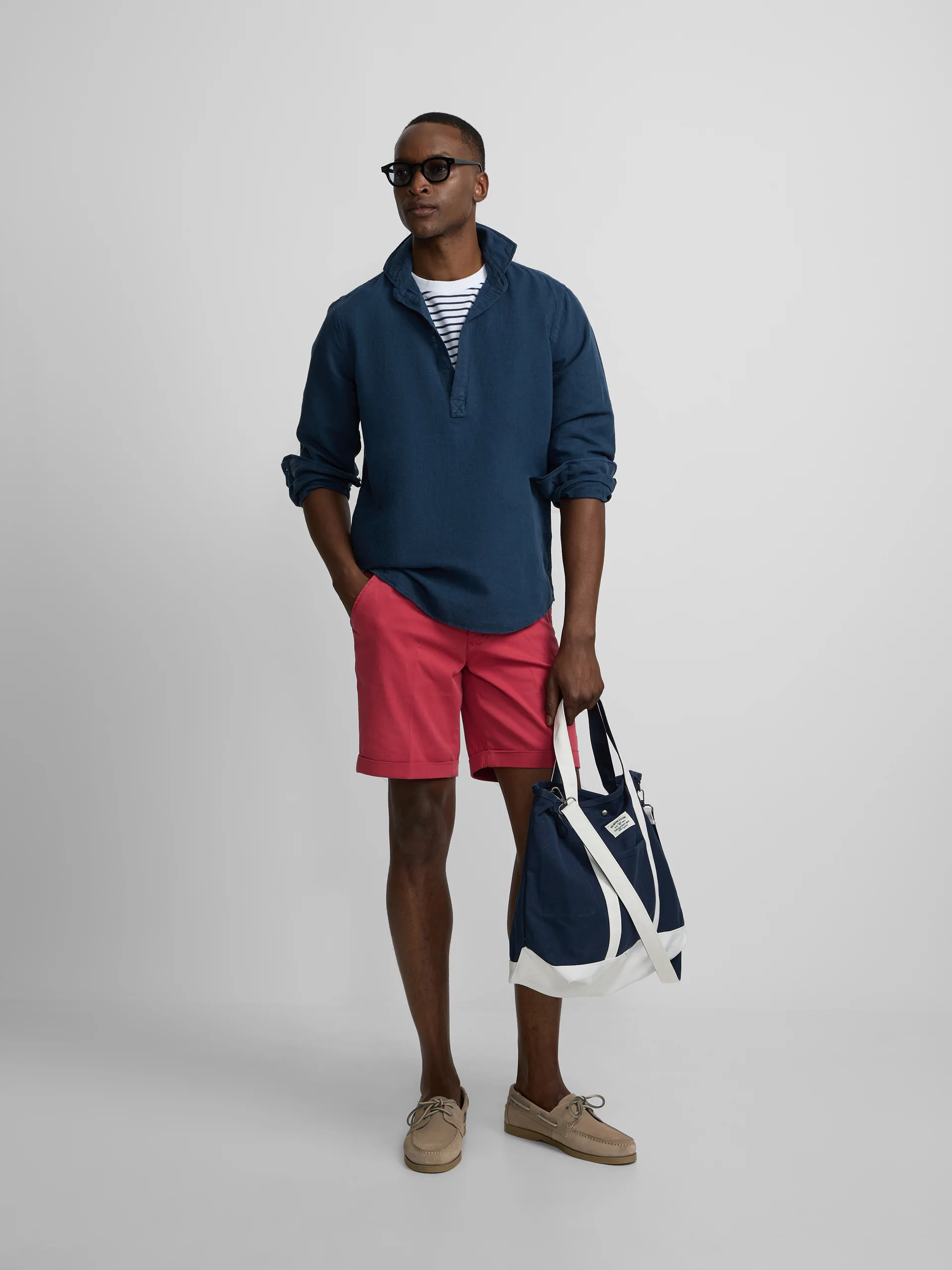 Polera lino lisa azul marino - Image 3
