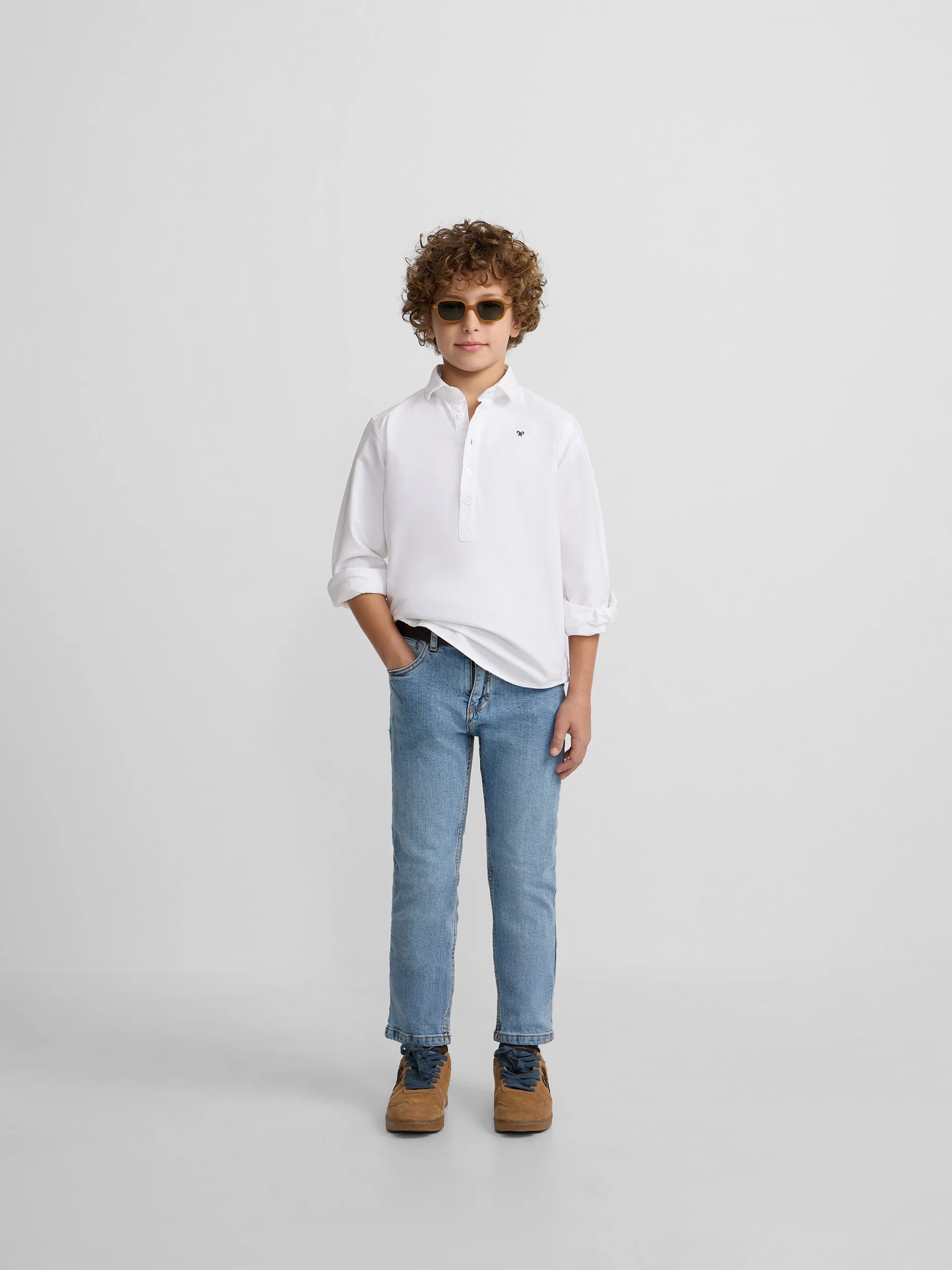 Polera sport kids clasica oxford blanca - Image 4
