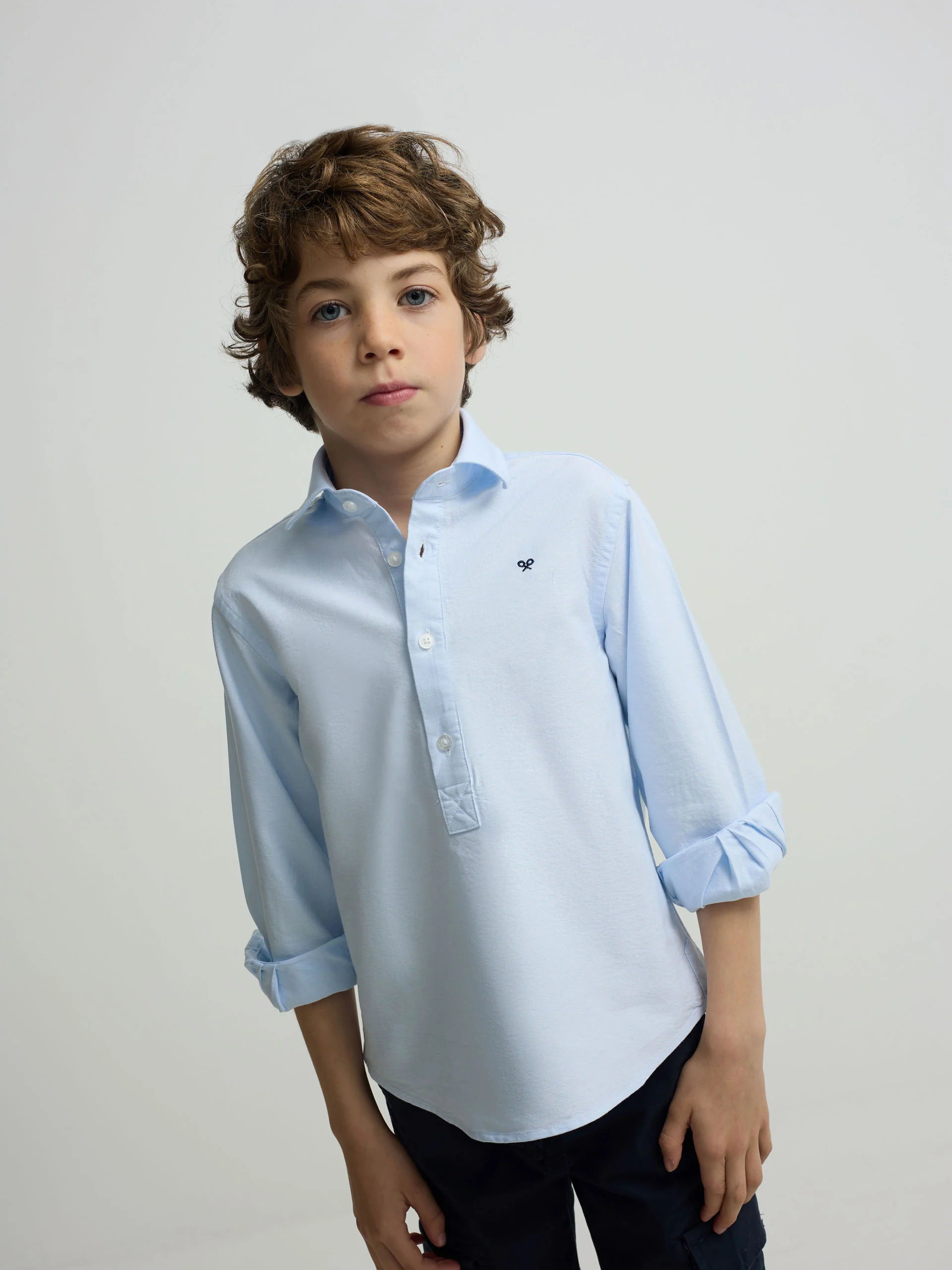 Polera sport kids oxford celeste - Image 3