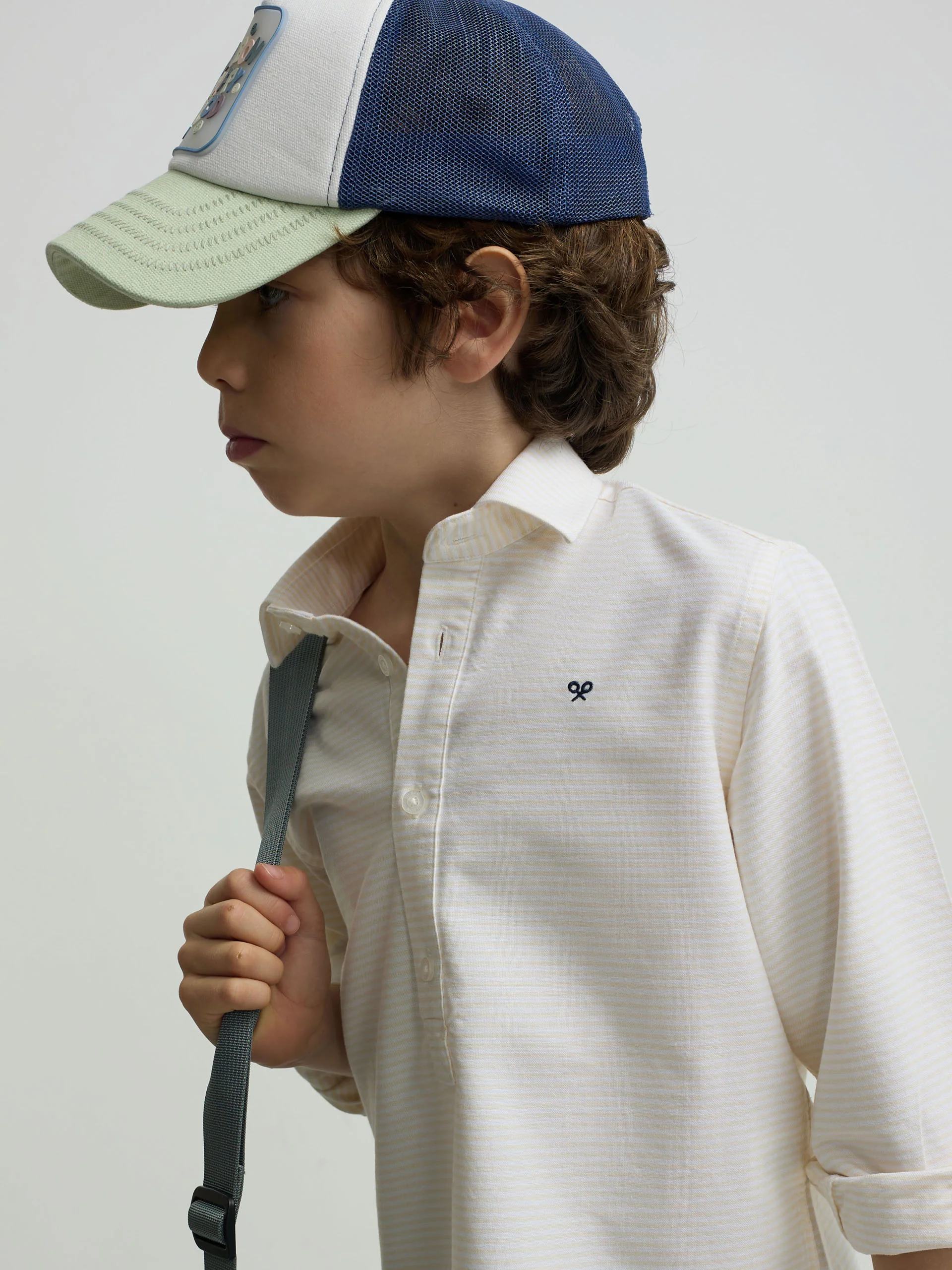 Polera sport kids rayas horizontal amarillo