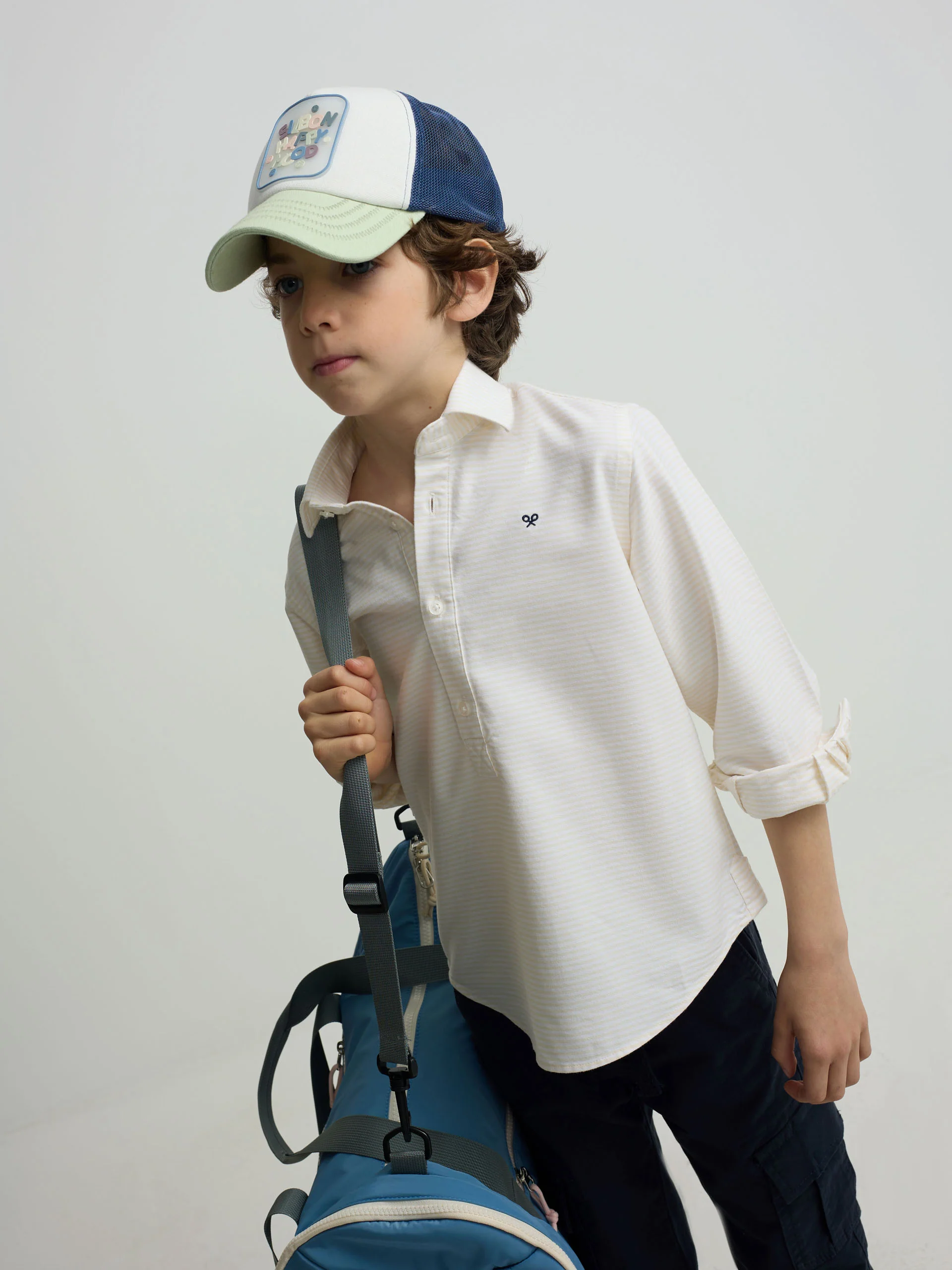 Polera sport kids rayas horizontal amarillo - Image 4