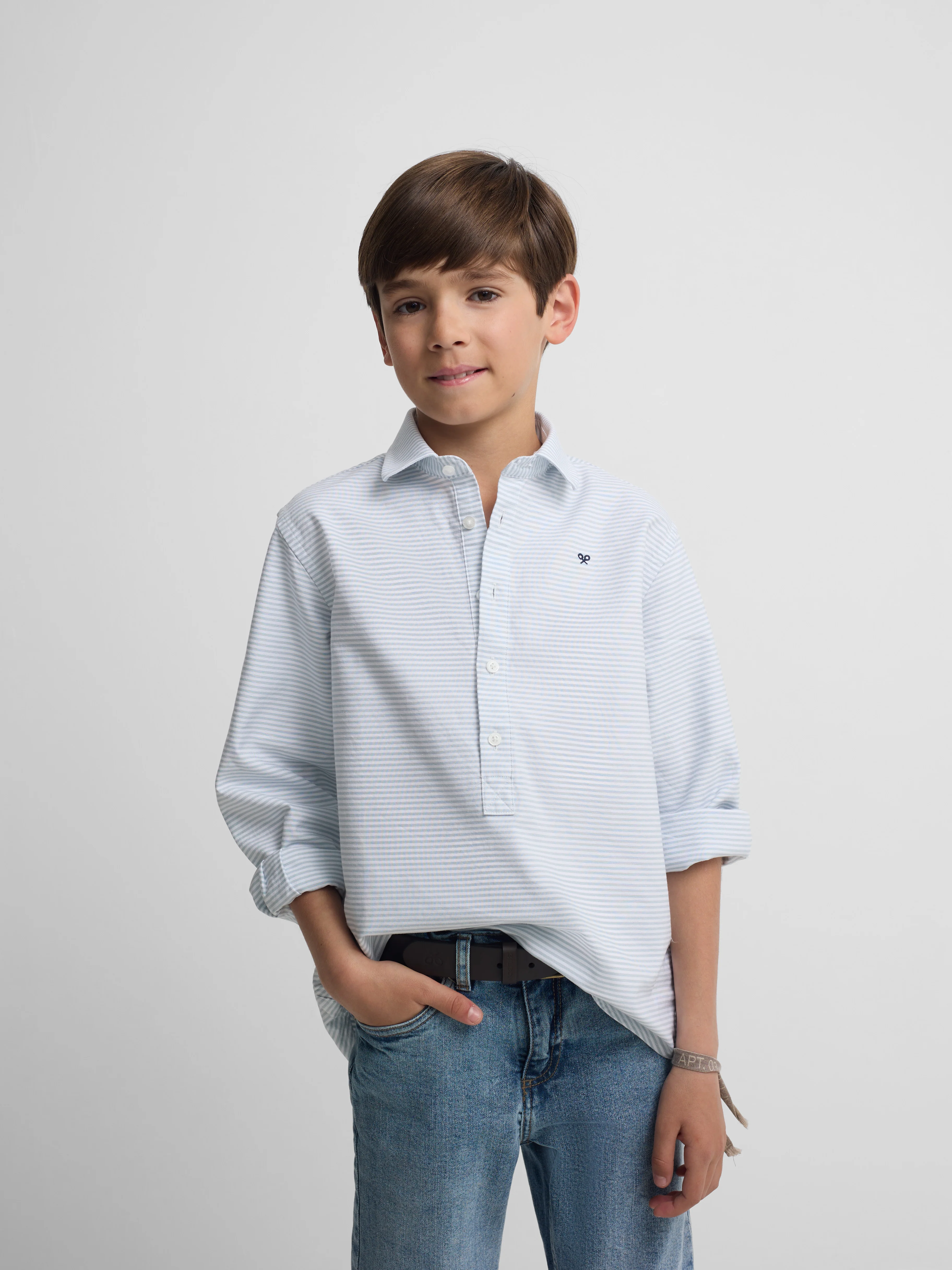 Polera sport kids rayas horizontal verde