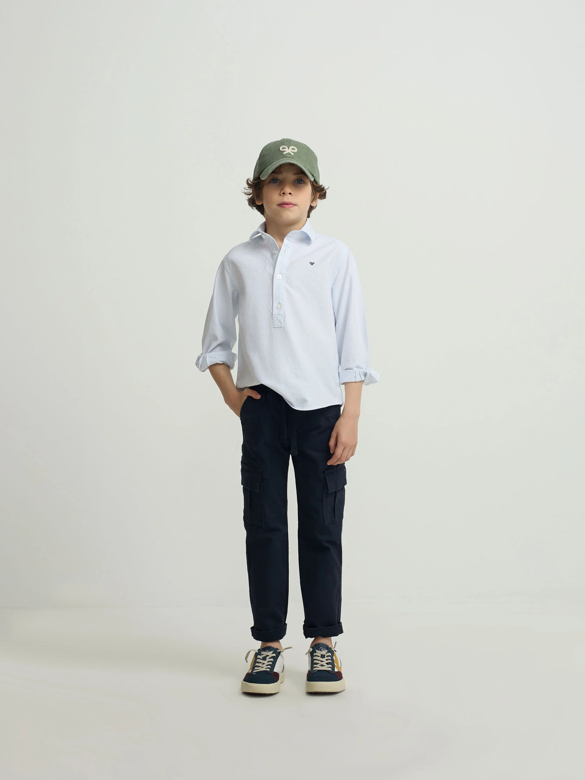 Polera sport kids rayas vertical azul - Image 3