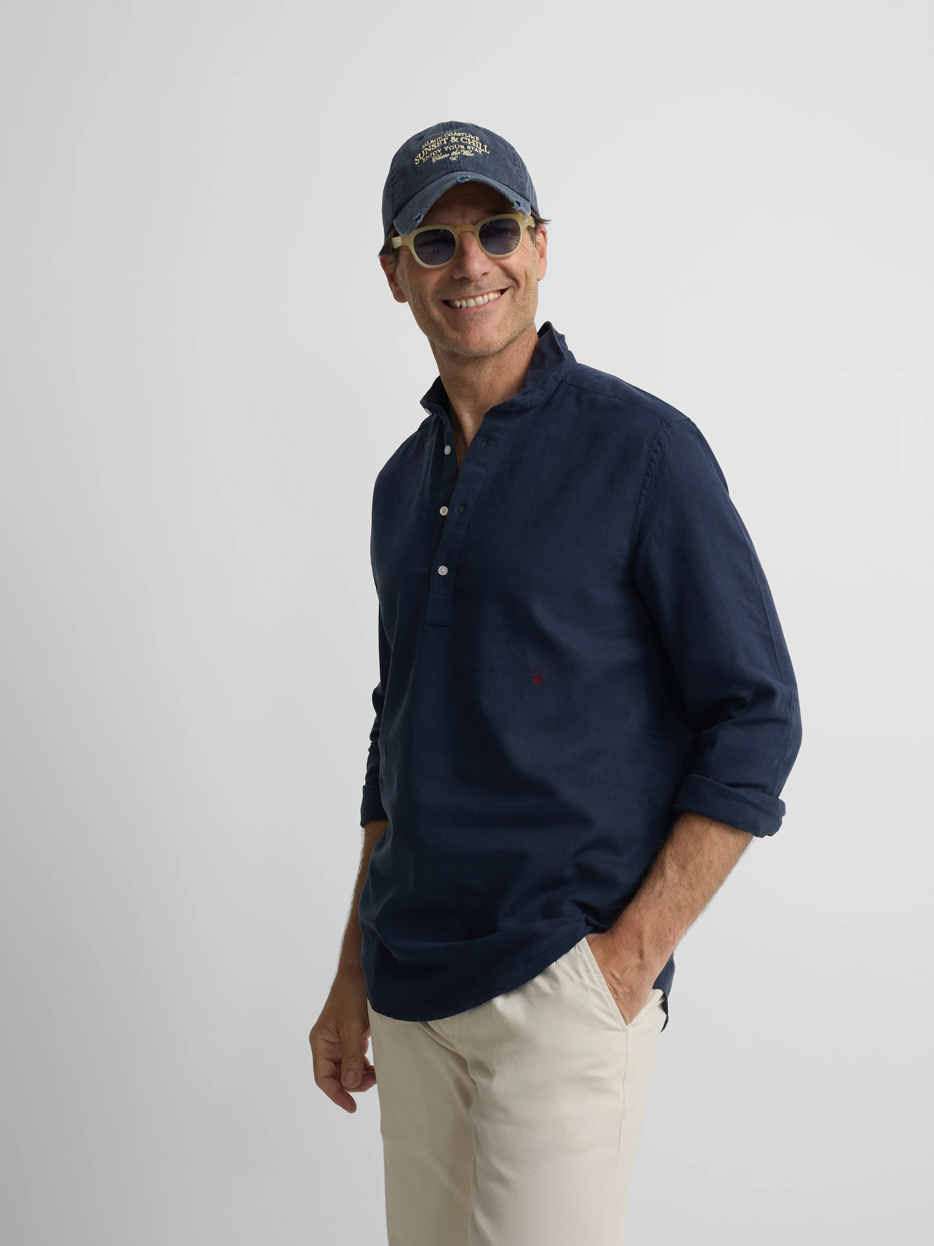 Polera sport lino azul marino - Image 3