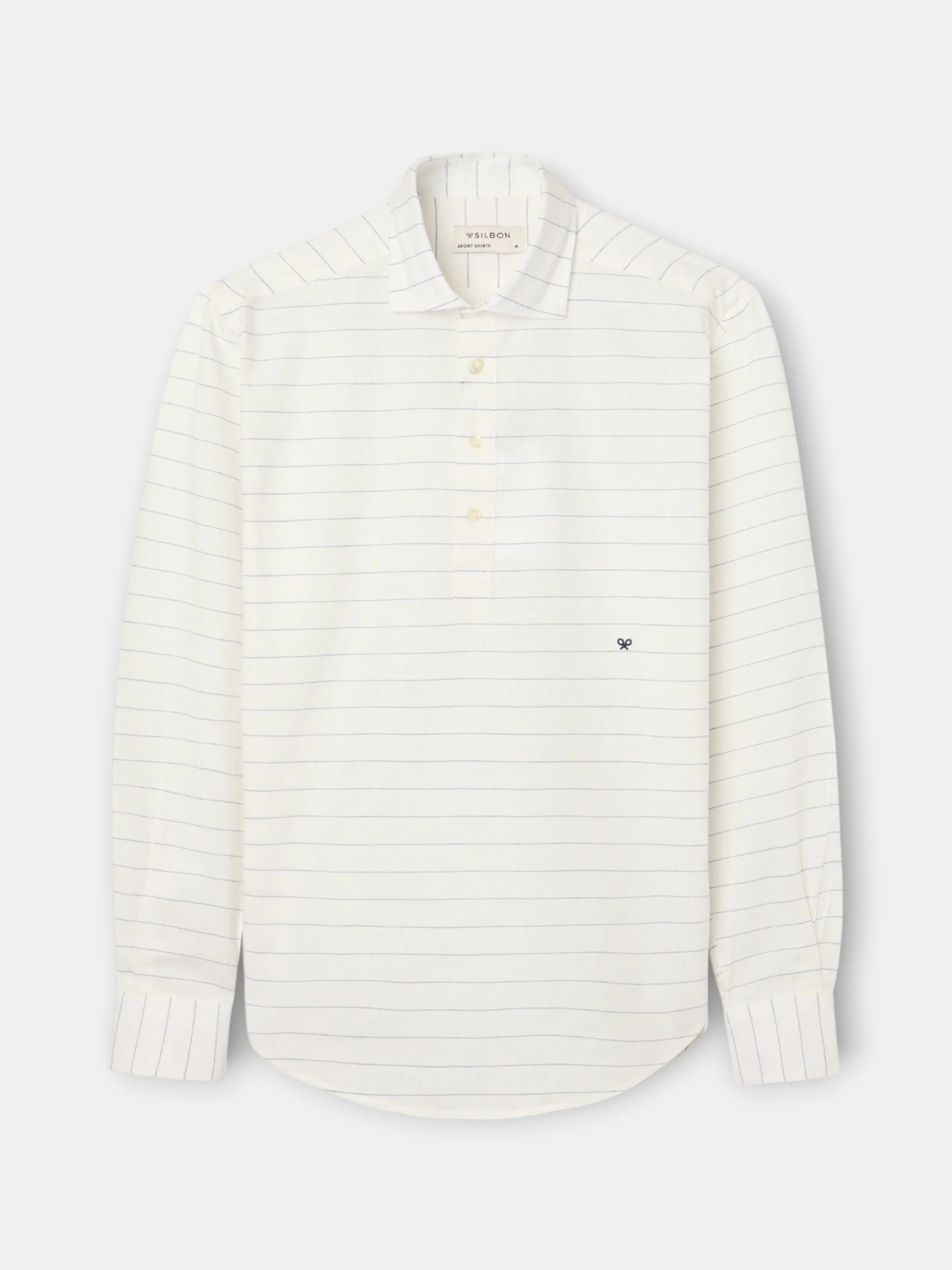 Polera sport lino rayas ancha azul - Image 6