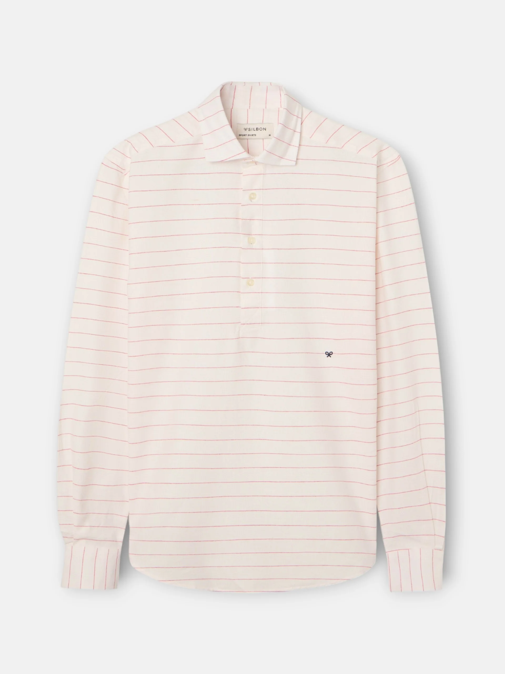 Polera sport lino rayas ancha coral - Image 5