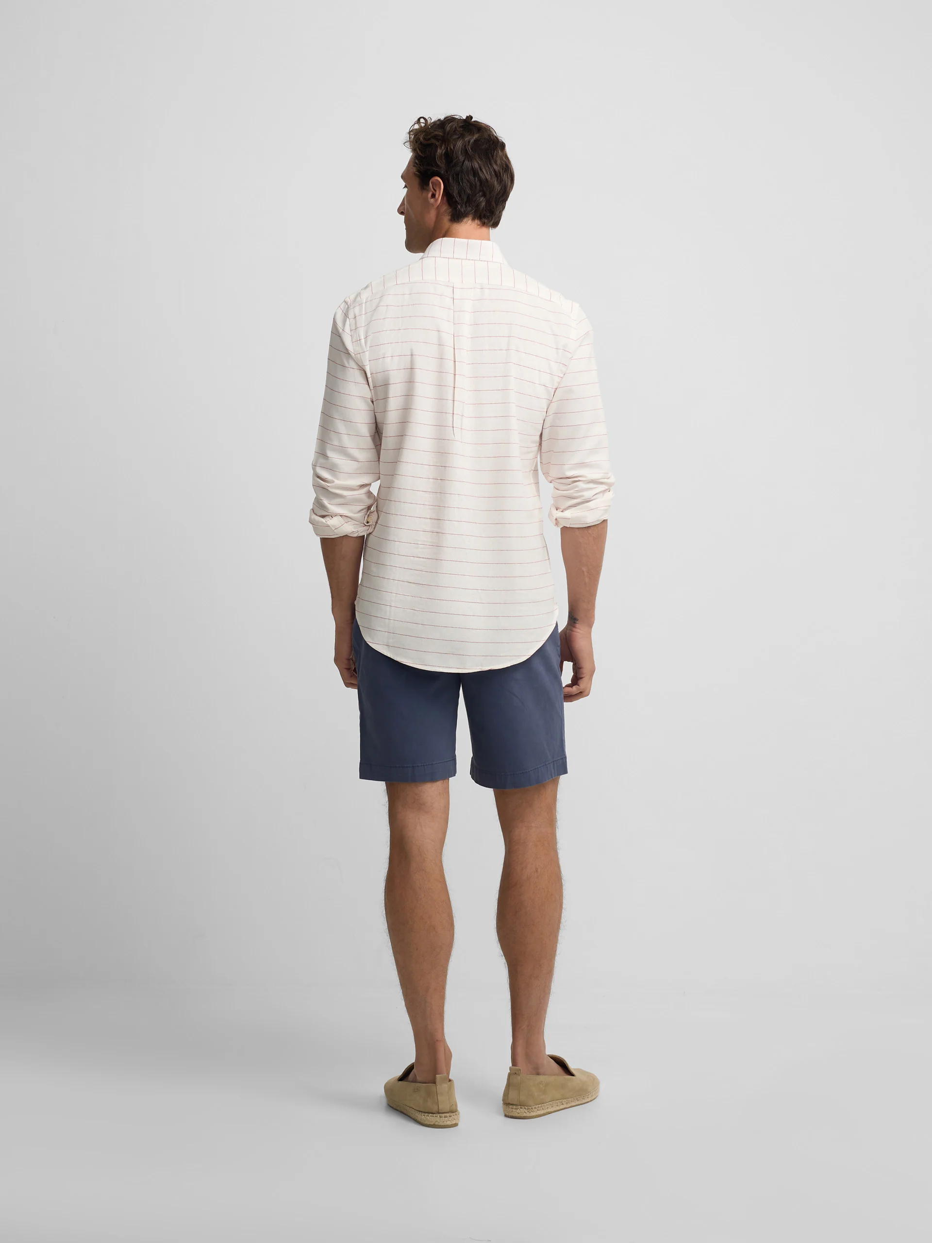 Polera sport lino rayas ancha coral - Image 8