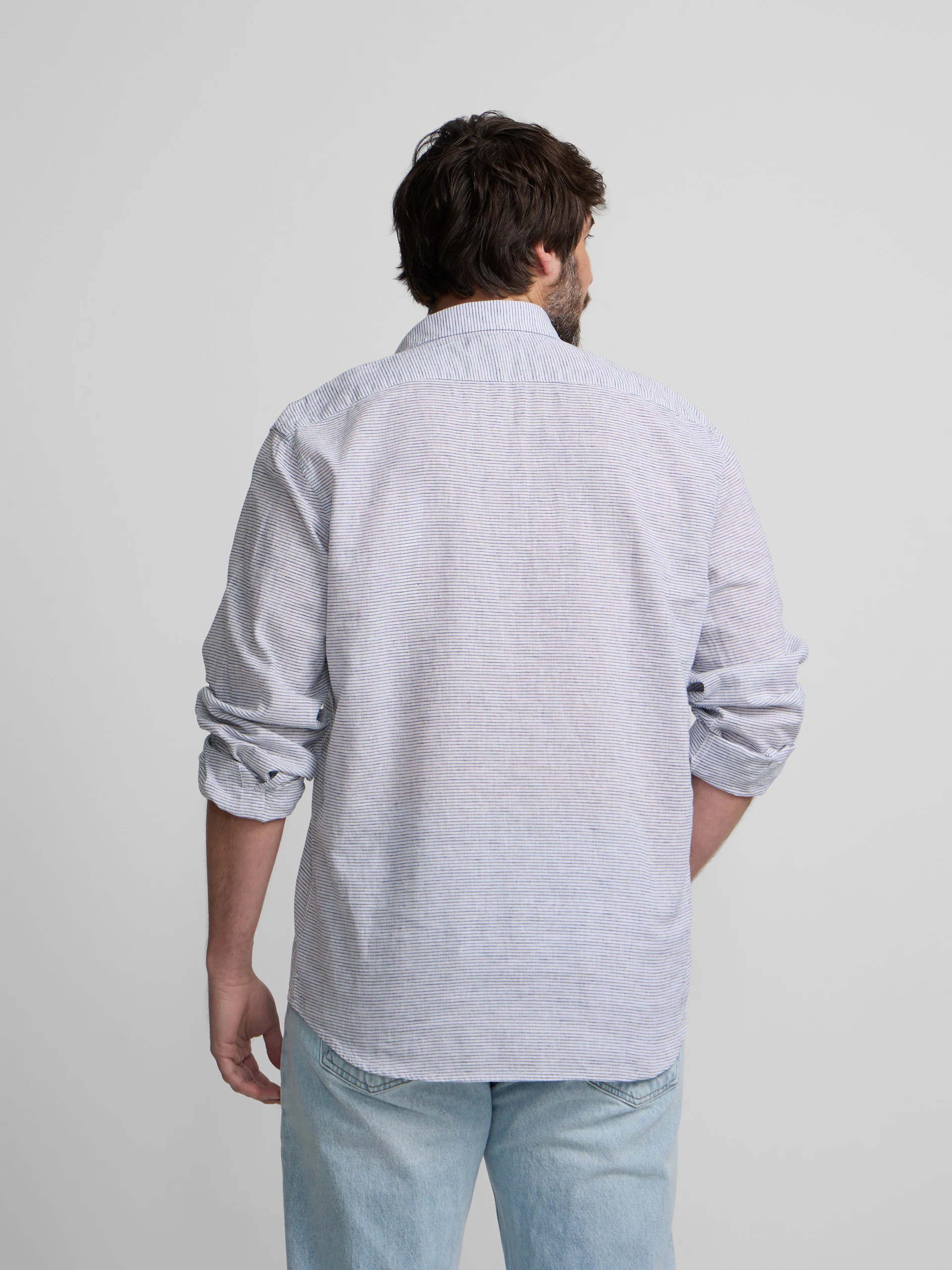 Polera sport lino rayas horizontales marino - Image 10