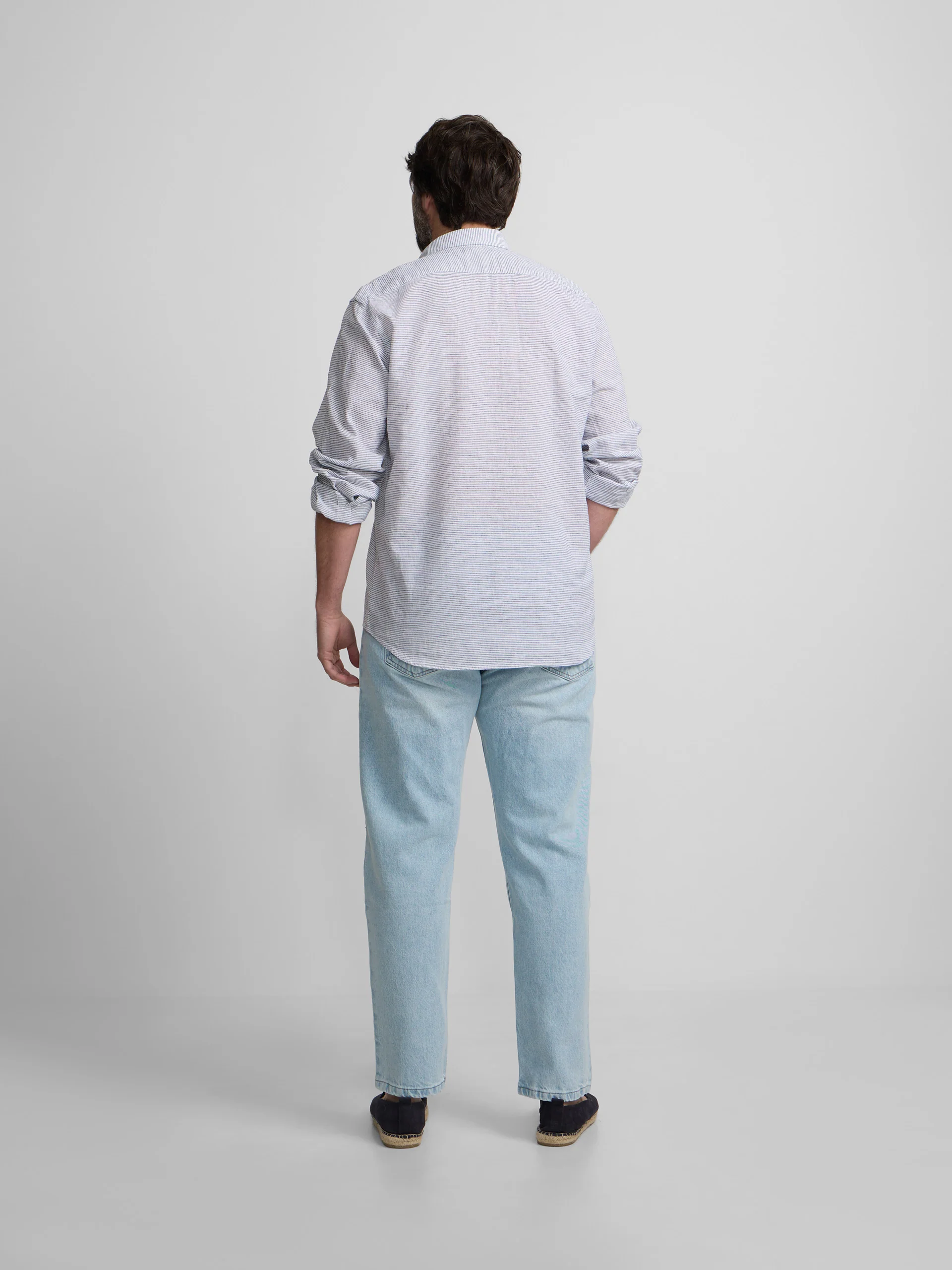 Polera sport lino rayas horizontales marino - Image 11