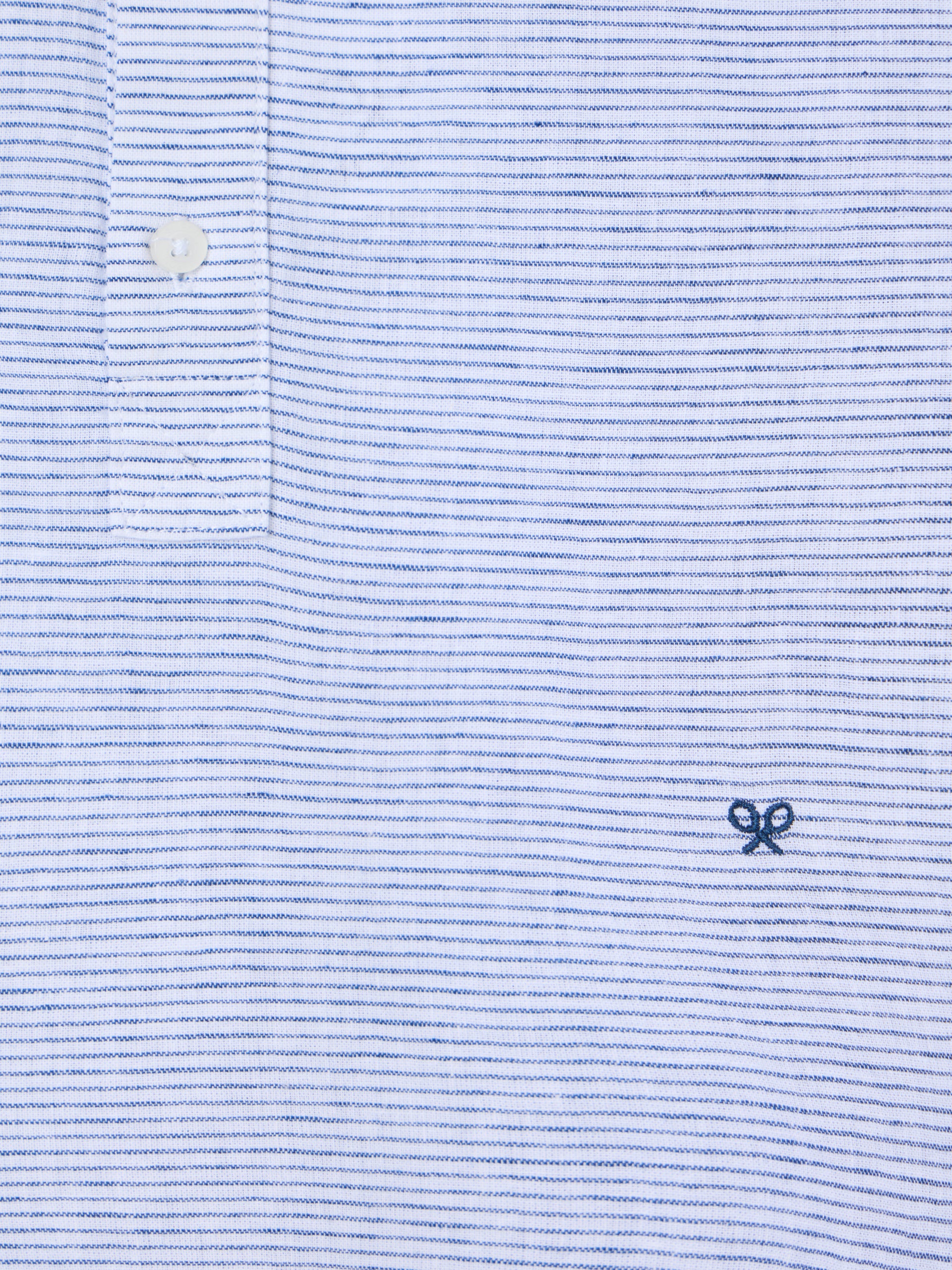 Polera sport lino rayas horizontales marino - Image 2