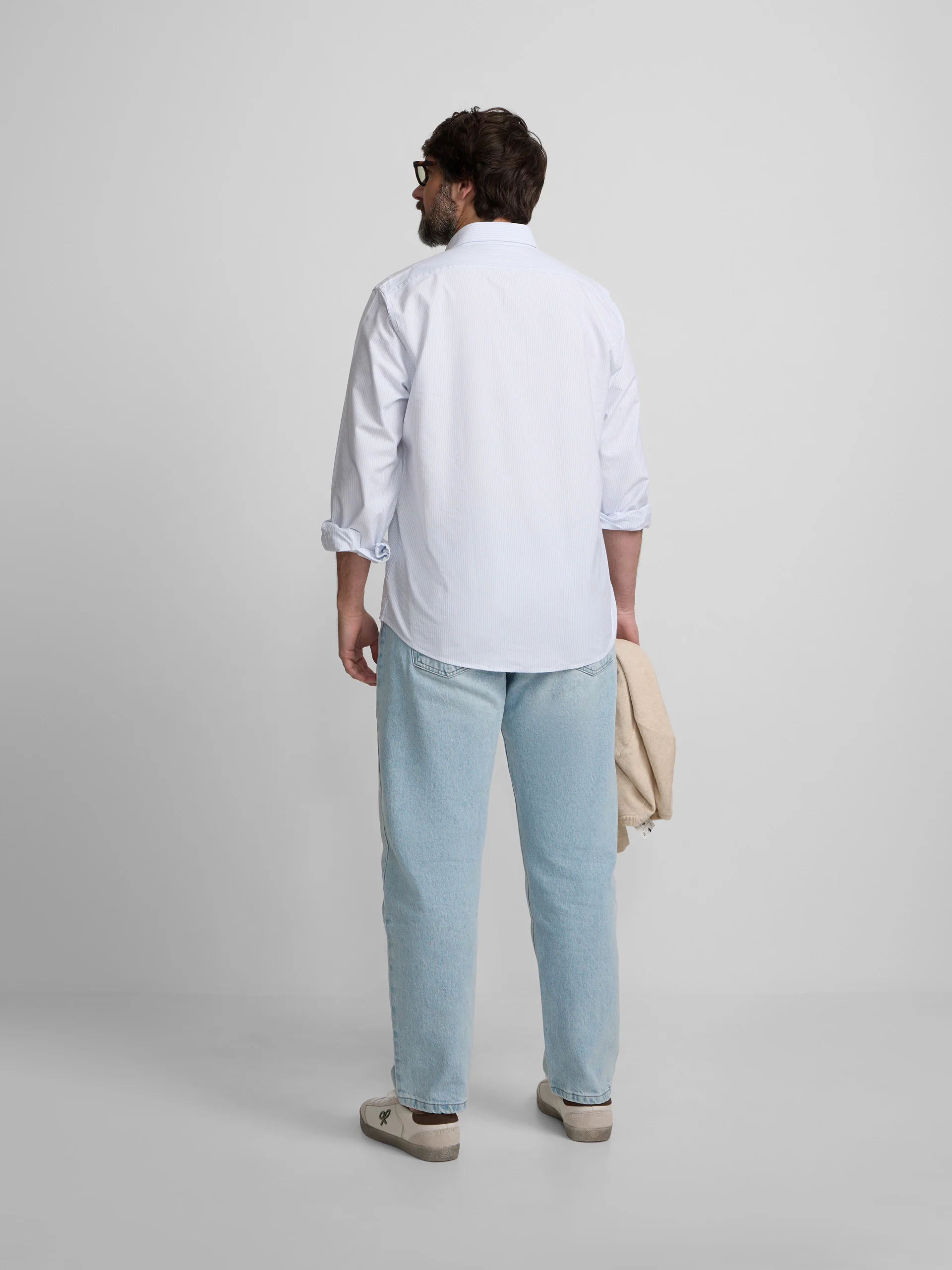 Polera sport oxford rayas celeste - Image 13