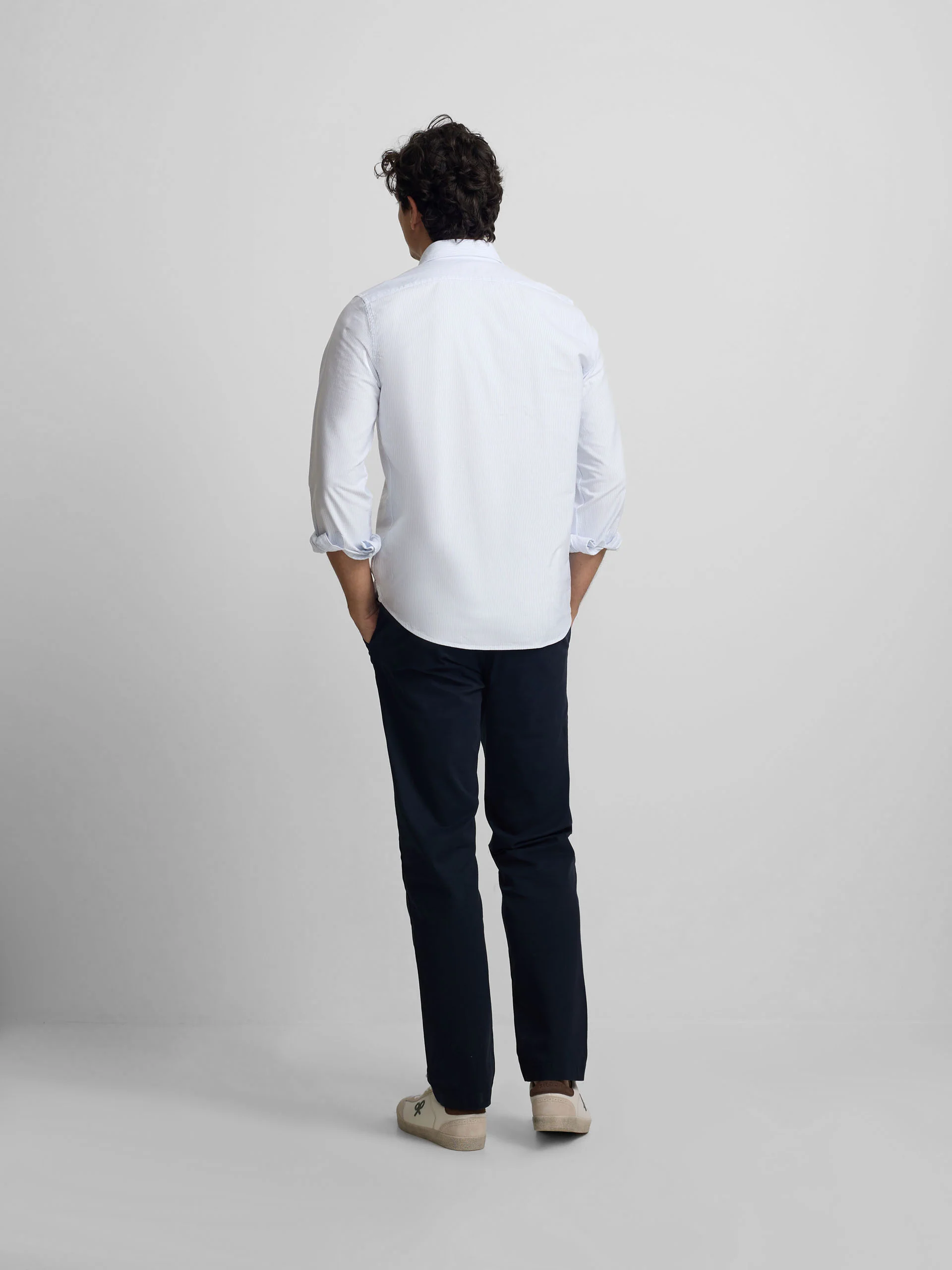 Polera sport oxford rayas celeste - Image 7