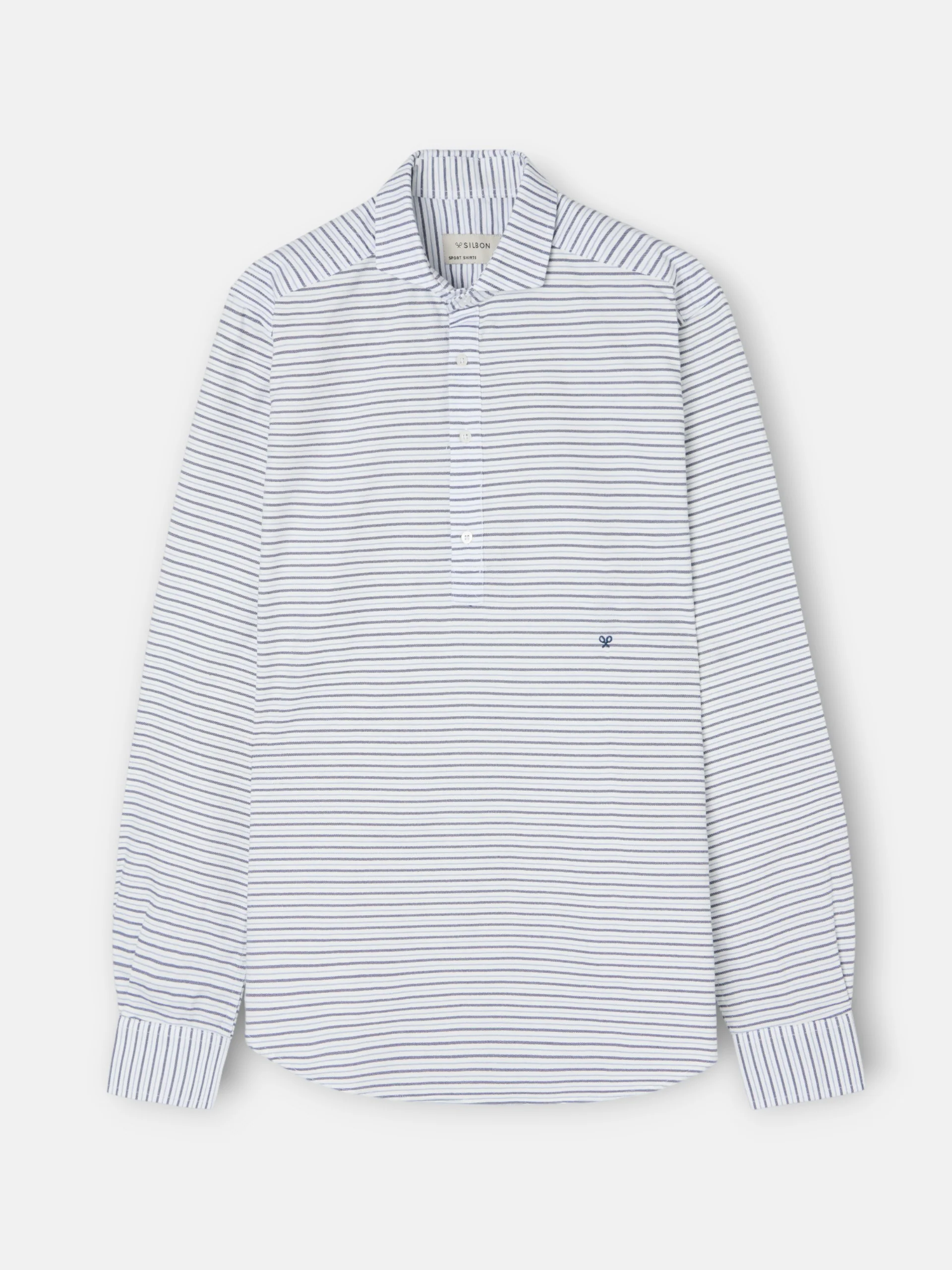 Polera sport oxford rayas multicolor azules - Image 4