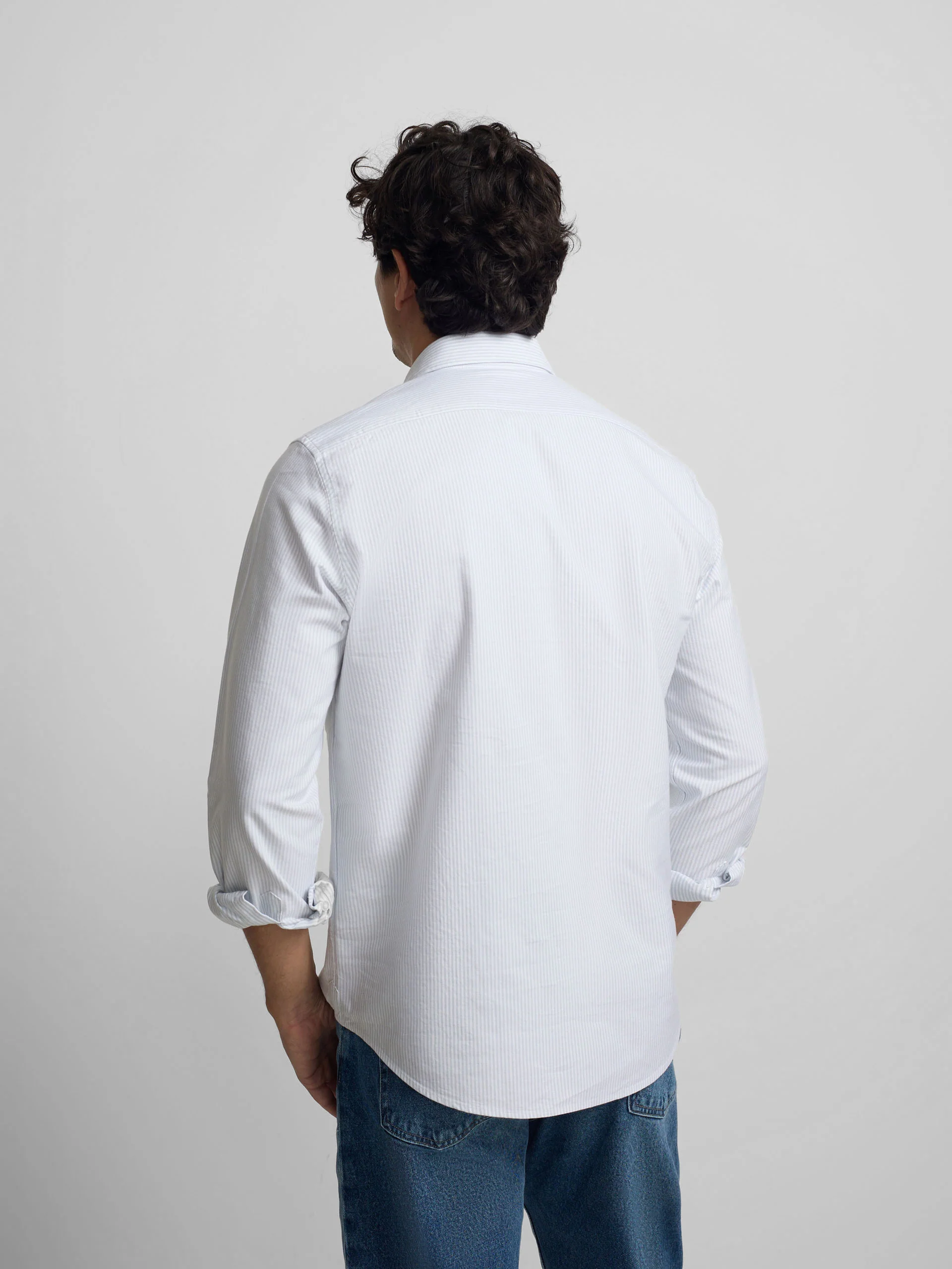 Polera sport oxford rayas verde claro - Image 7