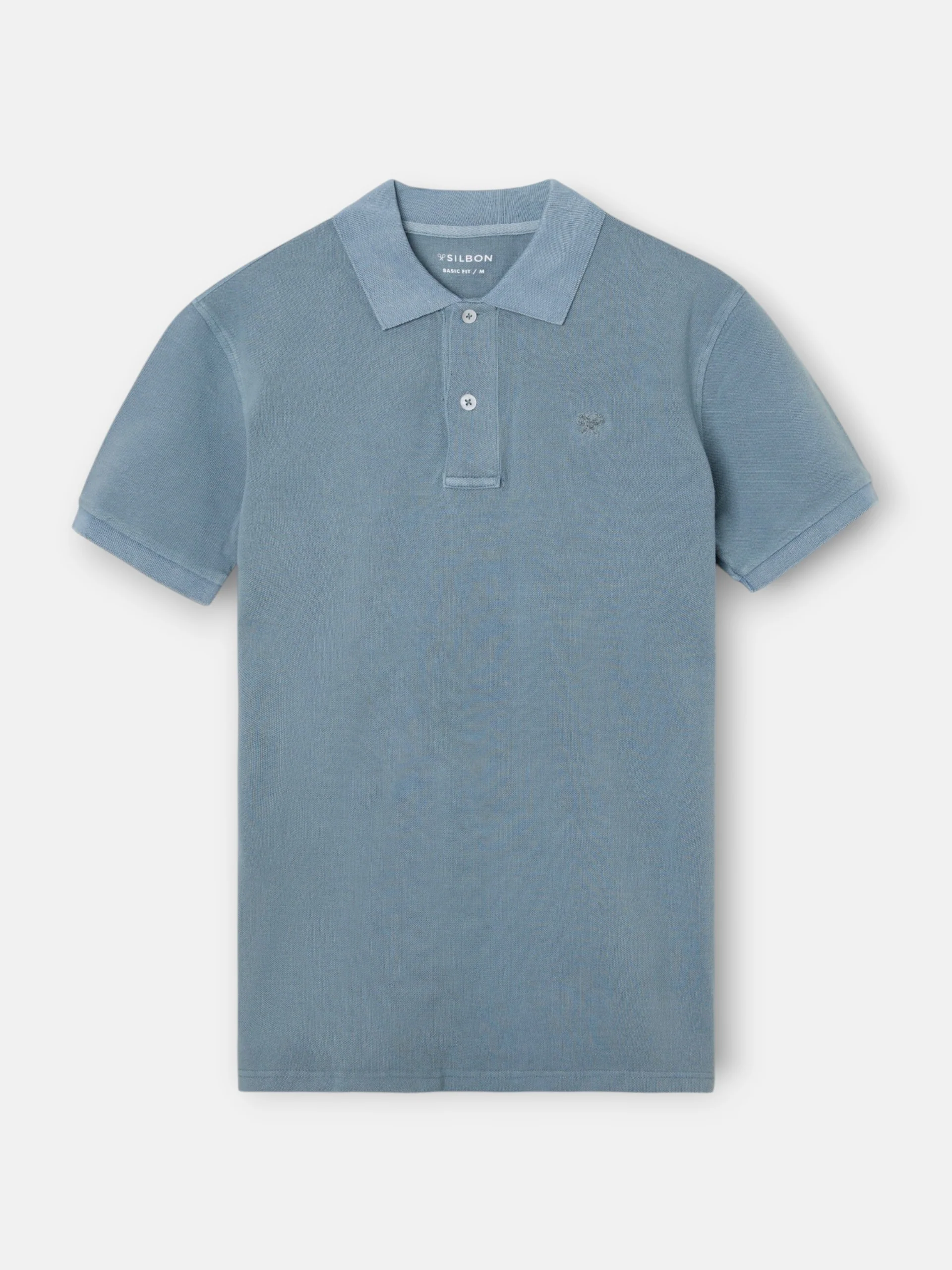 Polo clasico garment dye azul medio - Image 5
