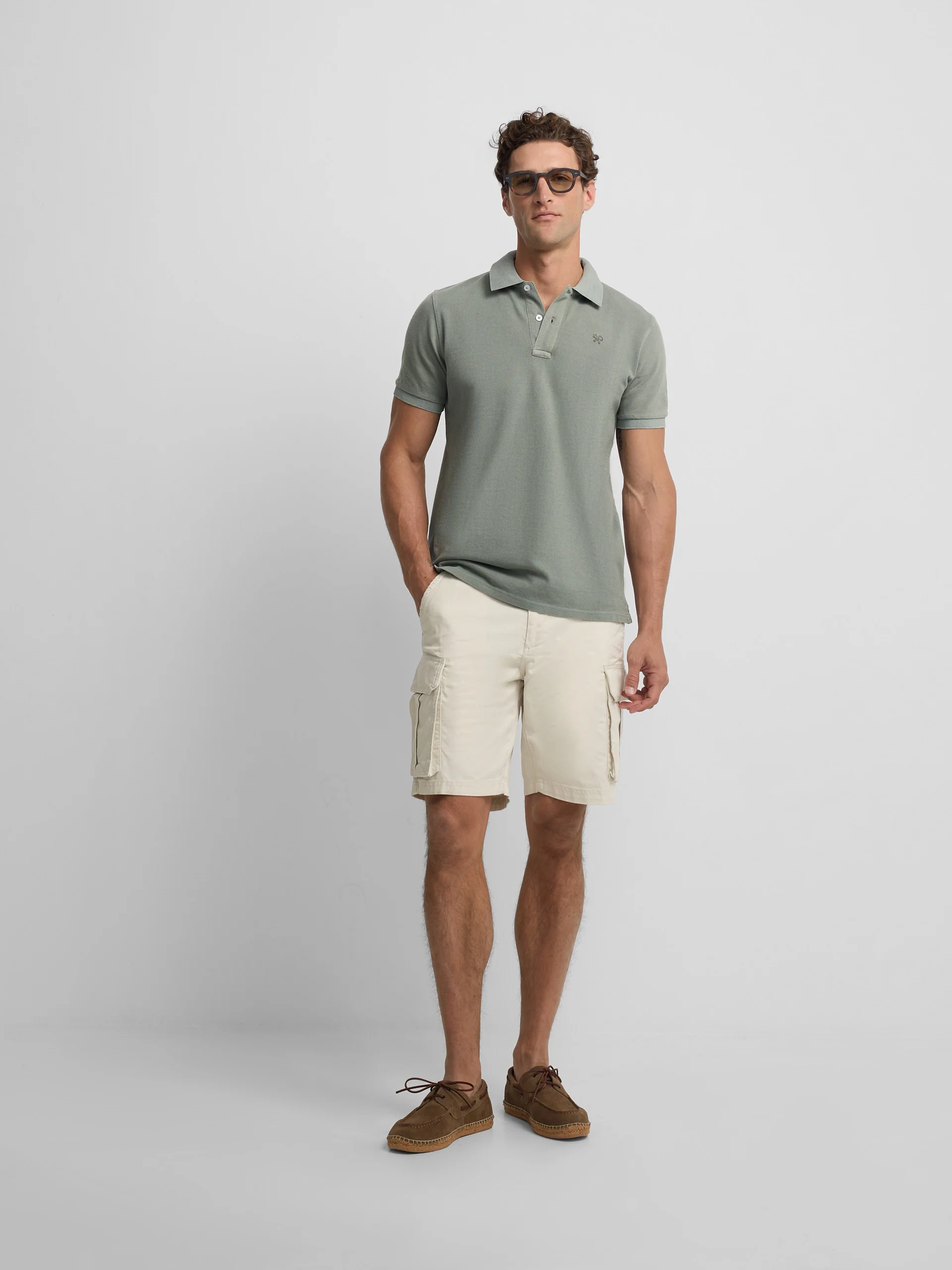 Polo clasico garment dye verde medio - Image 3