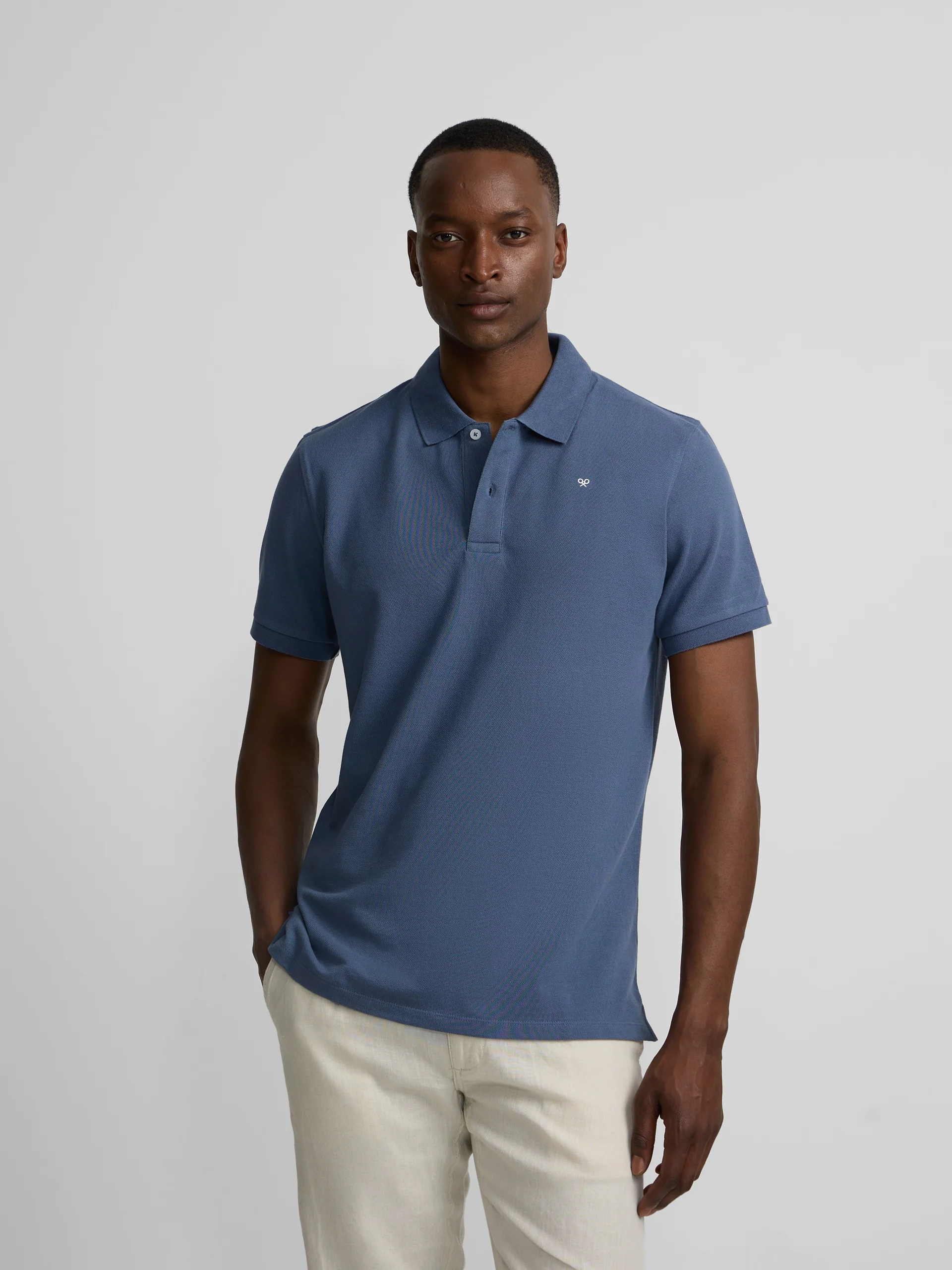 Polo clasico liso azul indigo - Image 3