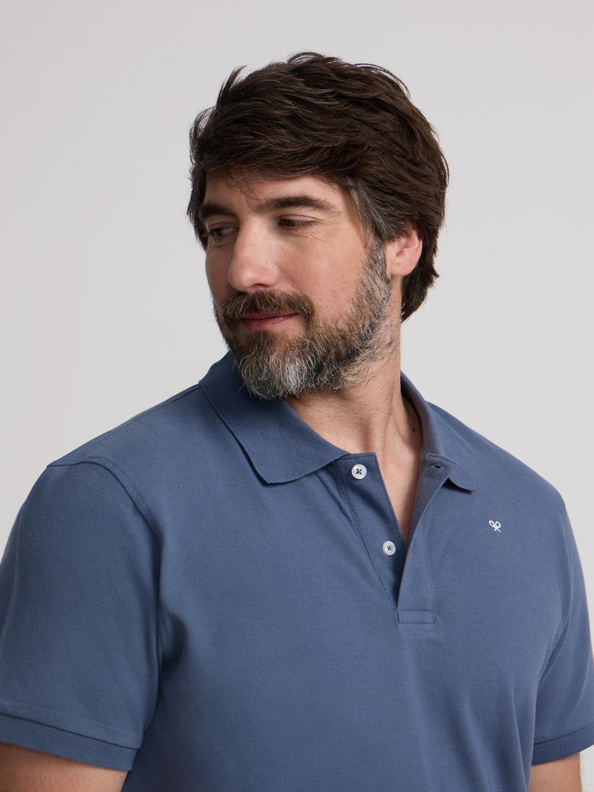 Polo clasico liso azul indigo - Image 9