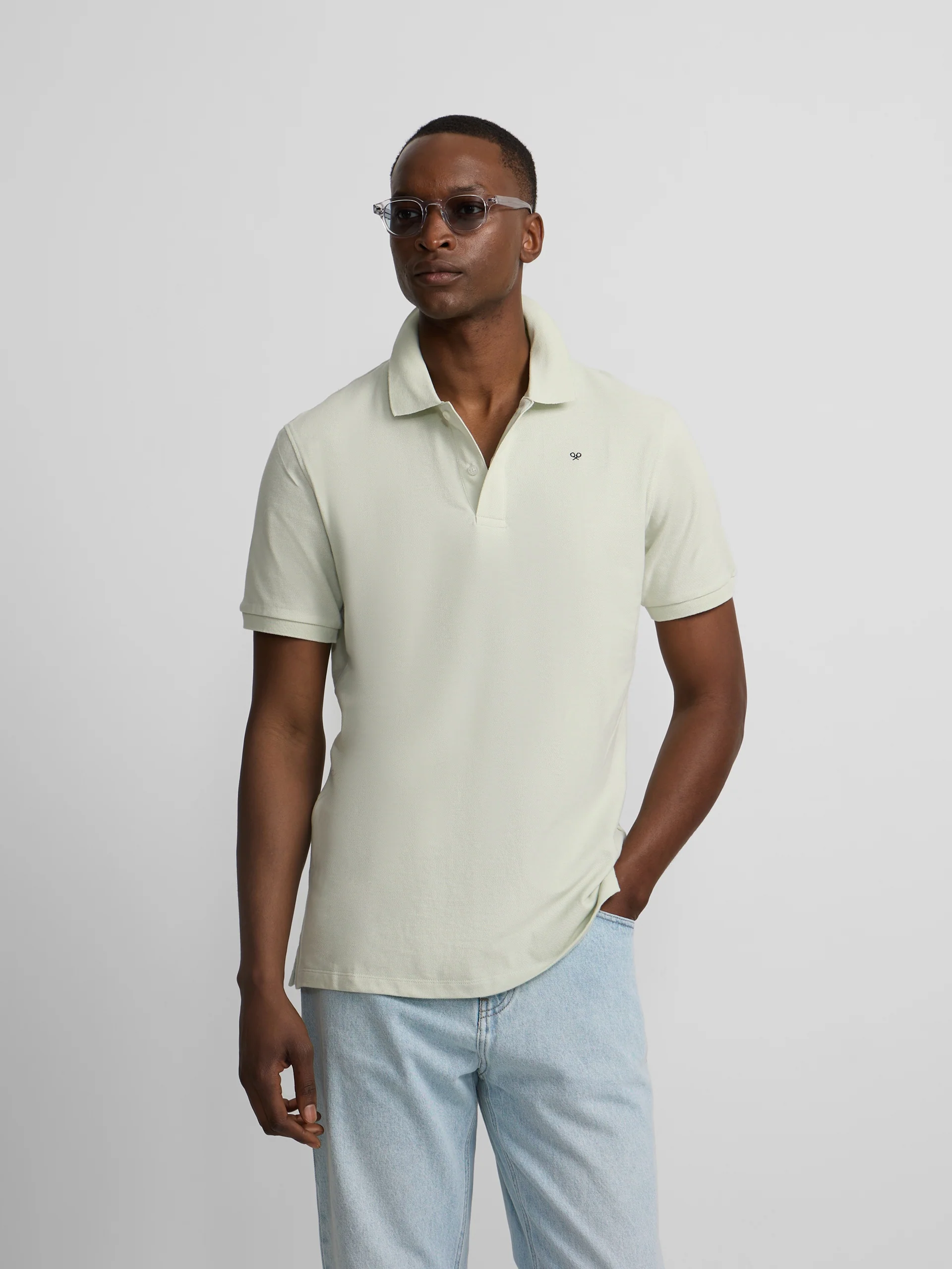 Polo clasico liso verde claro - Image 3