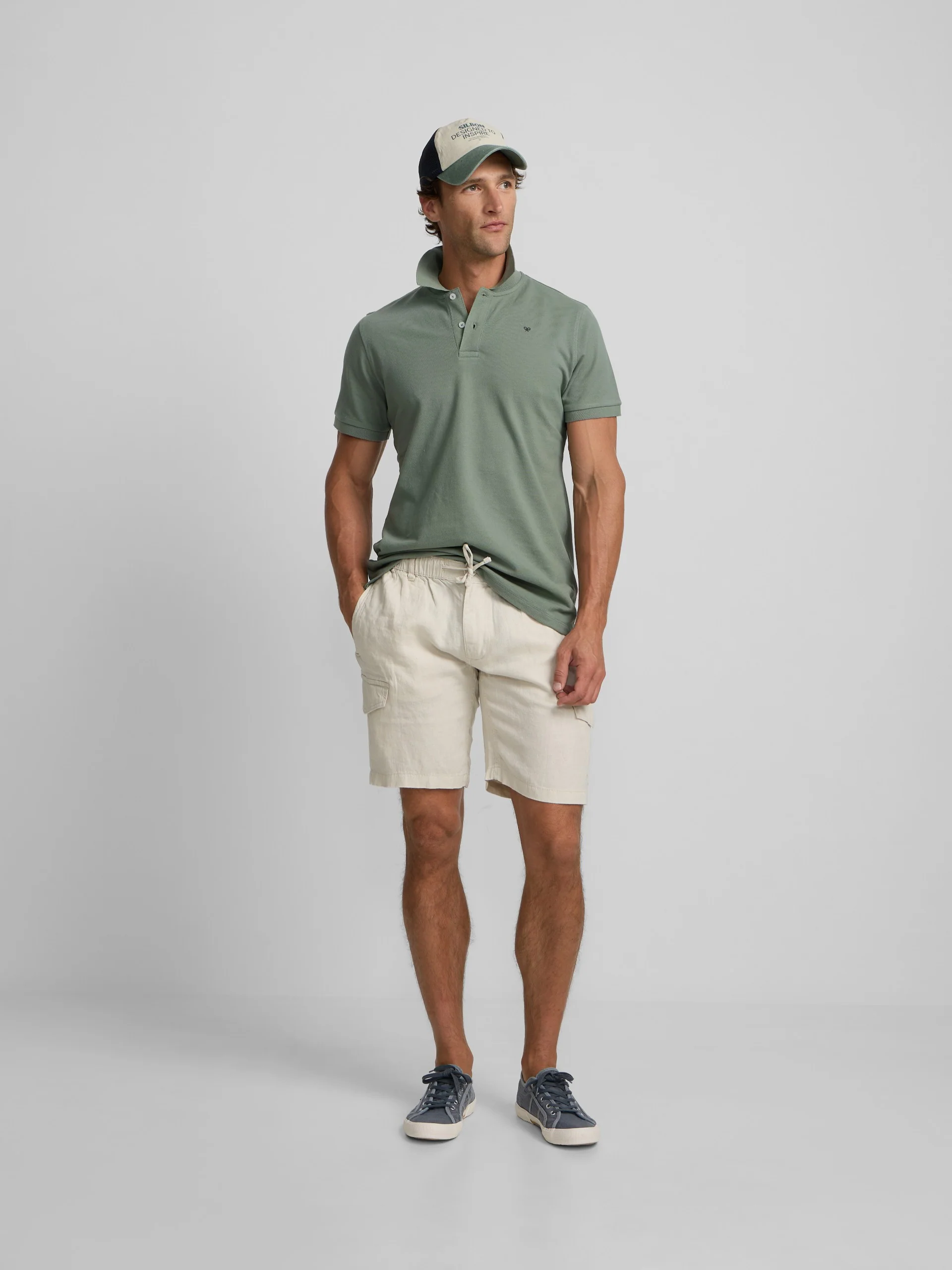 Polo clasico liso verde medio - Image 4