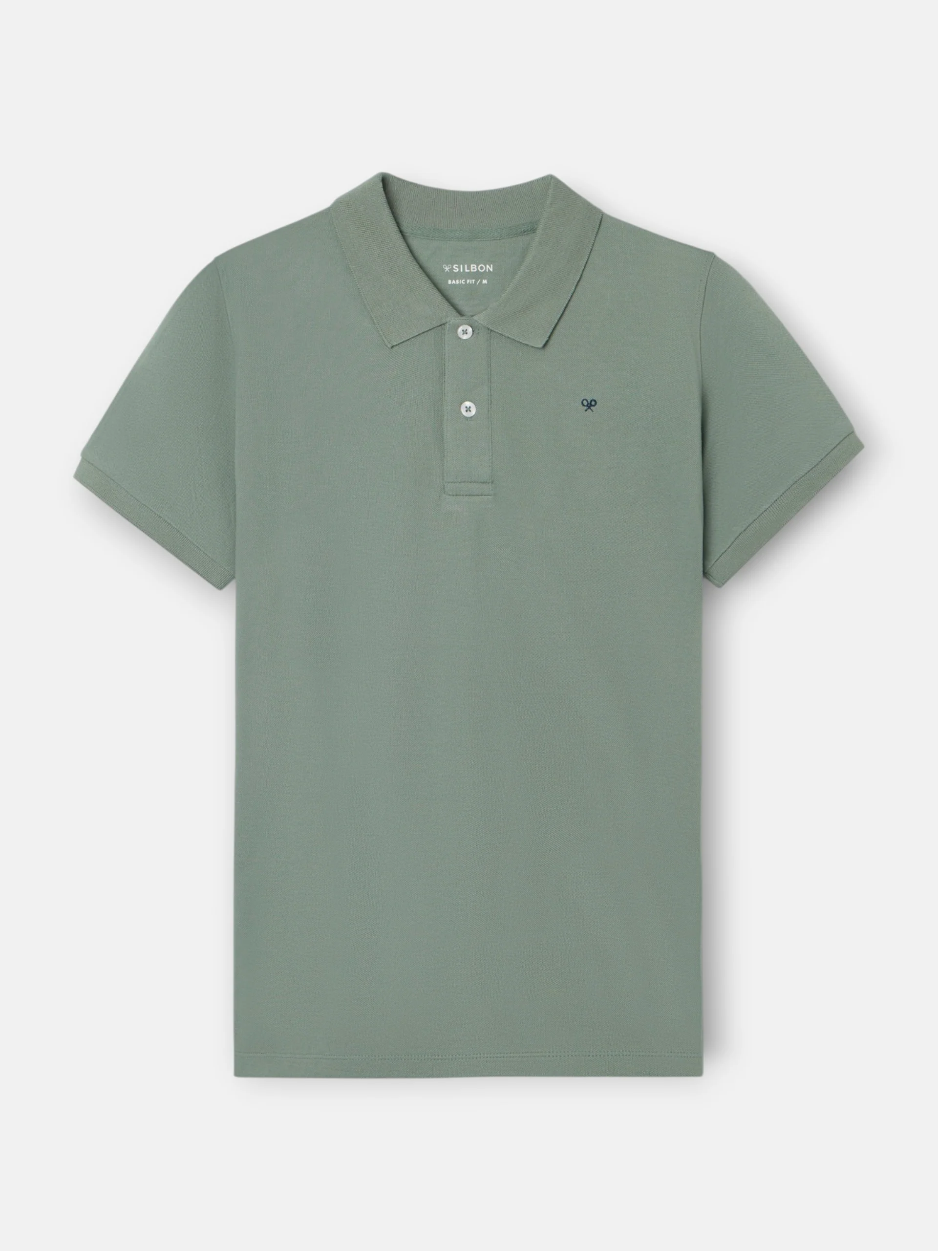 Polo clasico liso verde medio - Image 5