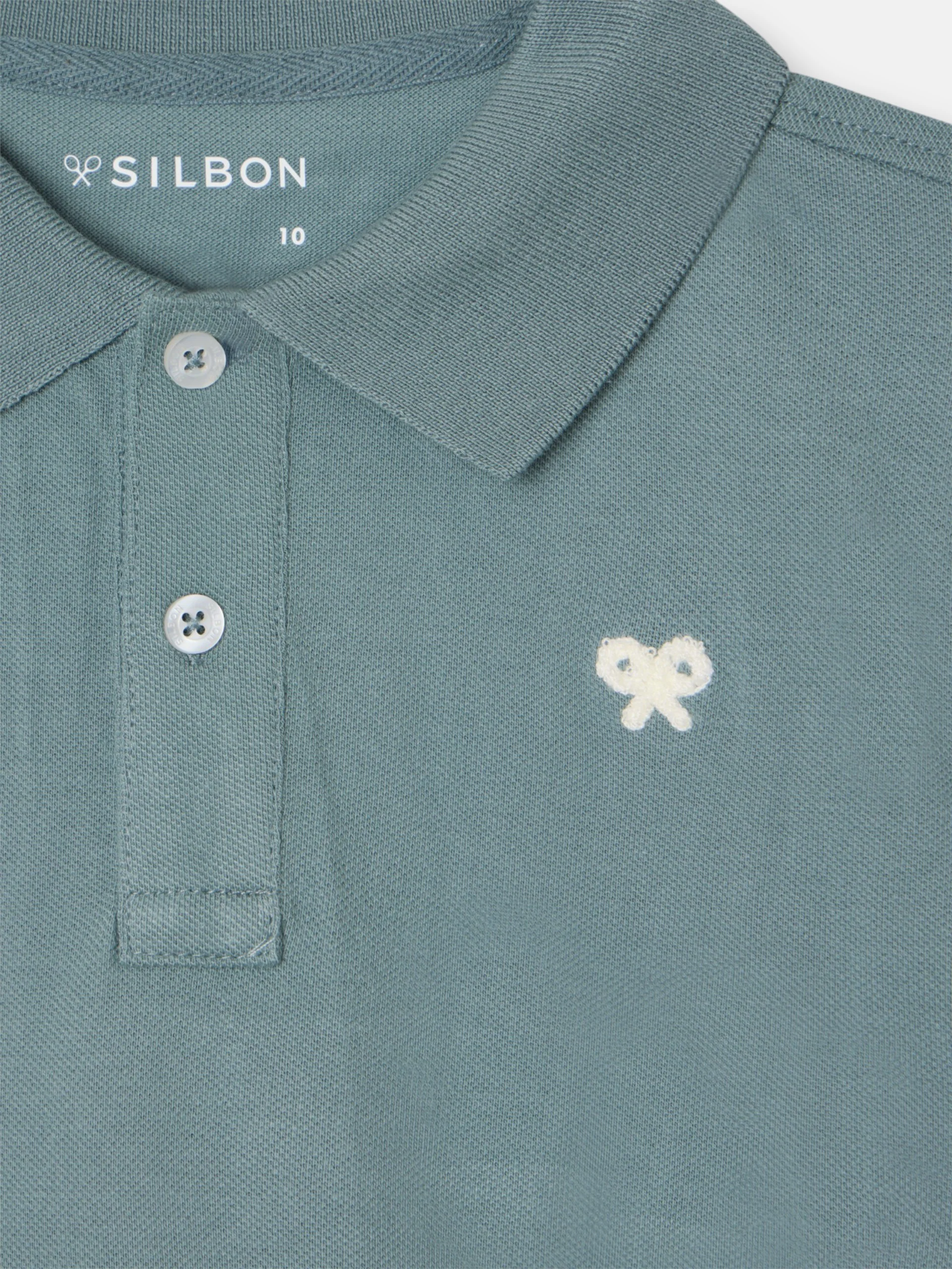Polo kids liso logo rizo verde oscuro - Image 2