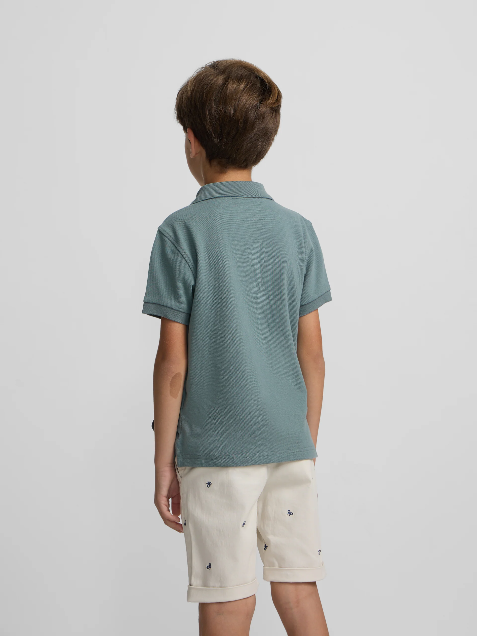 Polo kids liso logo rizo verde oscuro - Image 4
