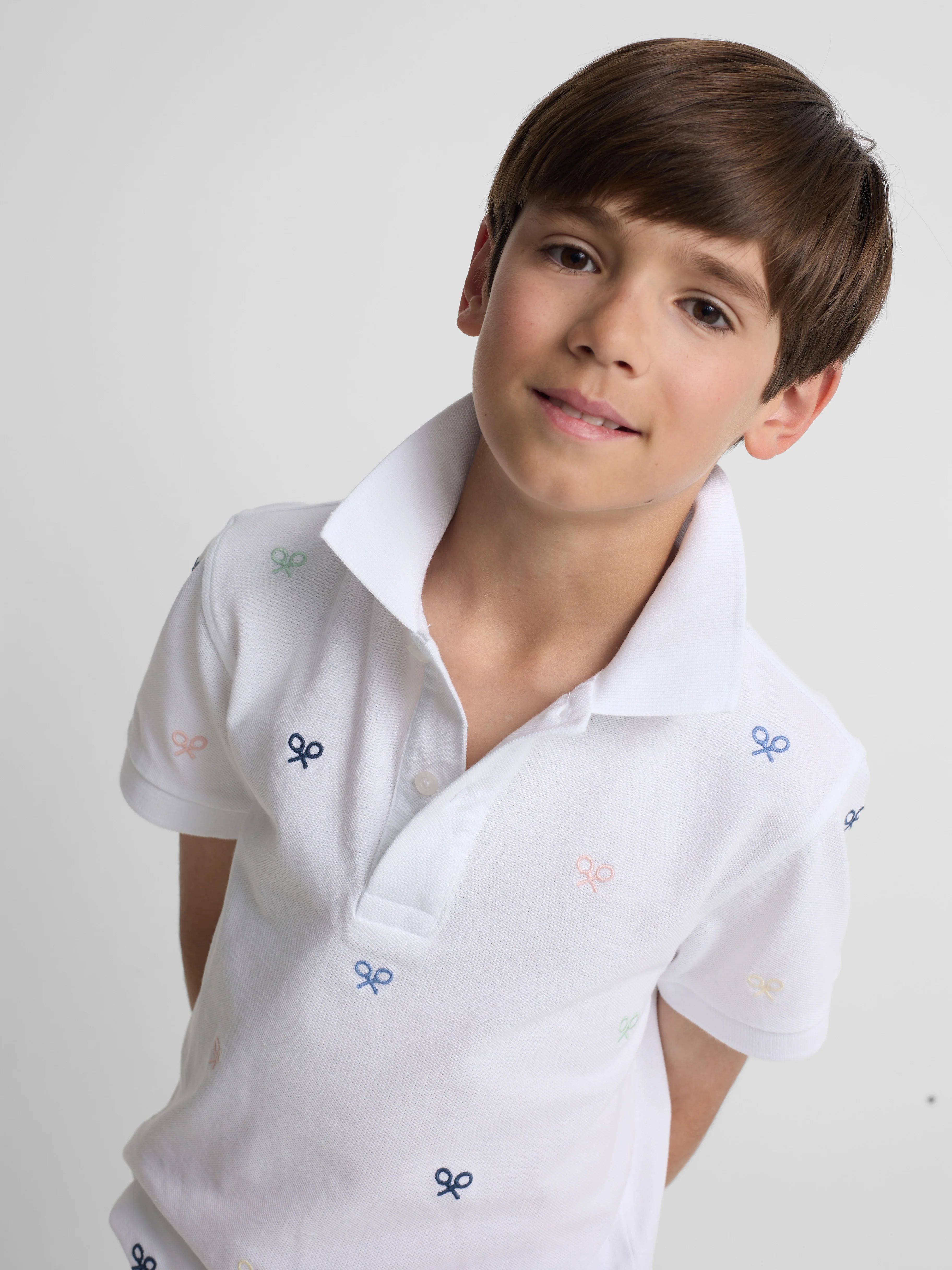 Polo kids multiraqueta colores blanco - Image 3