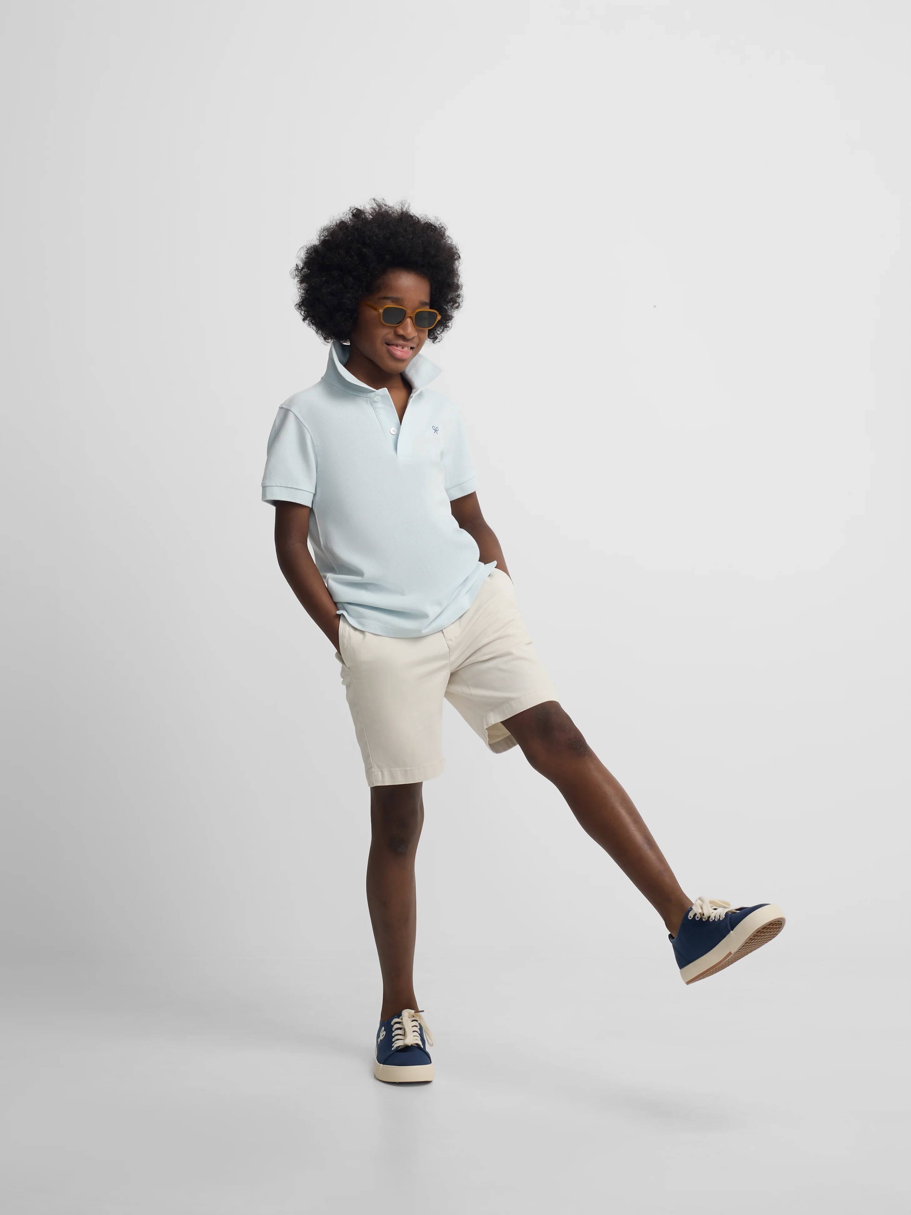 Polo kids raqueta etnica azul - Image 4