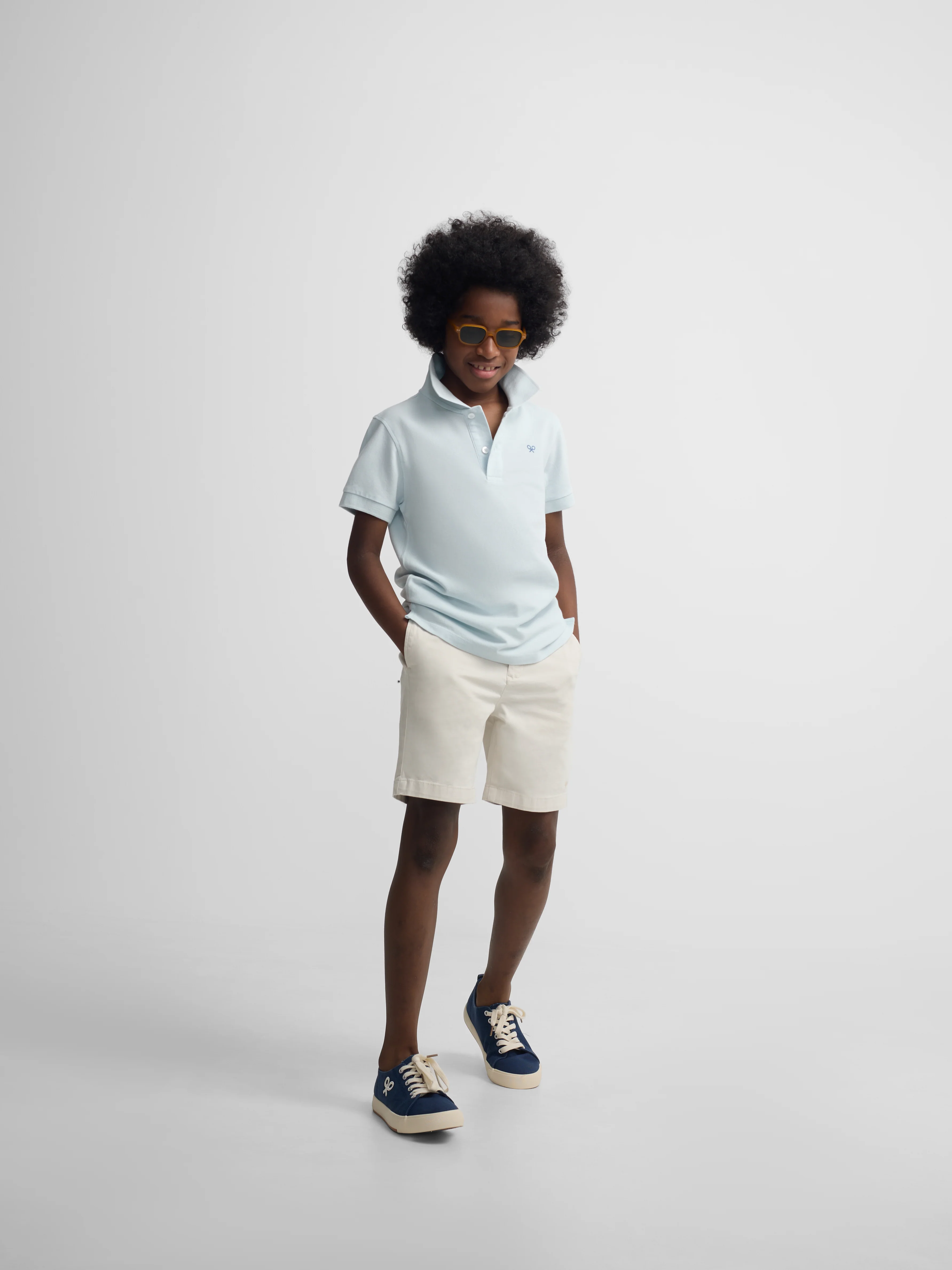 Polo kids raqueta etnica azul - Image 5